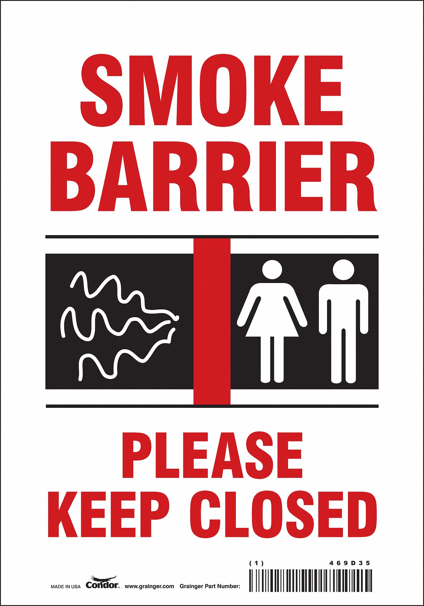 Safety Sign: Vinyl, Adhesive Sign Mounting, 10 in x 7 in Nominal Sign Size, Not Retroreflective