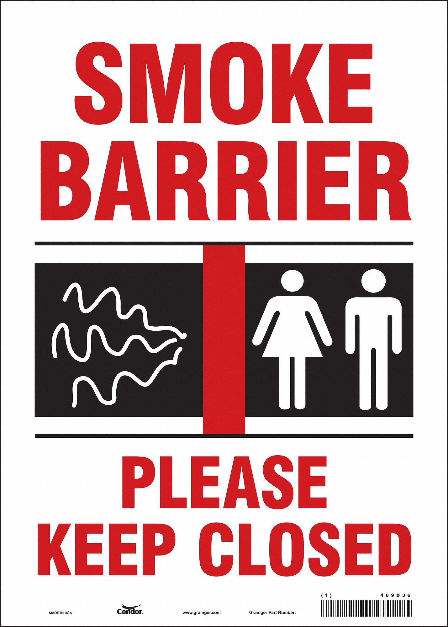 Safety Sign: Vinyl, Adhesive Sign Mounting, 14 in x 10 in Nominal Sign Size, Not Retroreflective