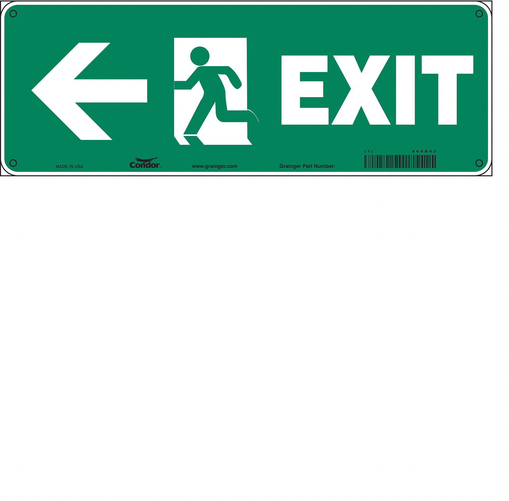 Safety Sign, 5 in x 14 in, Aluminum