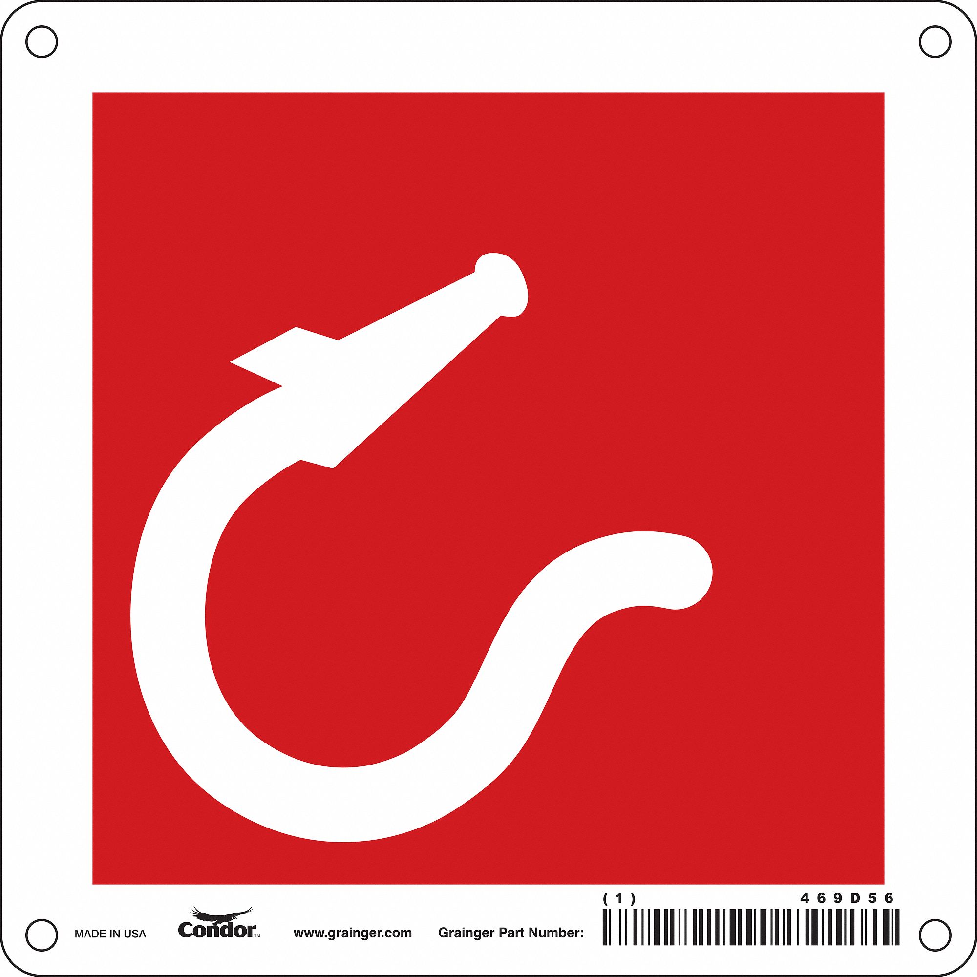 Safety Sign, 6 in x 6 in, Aluminum