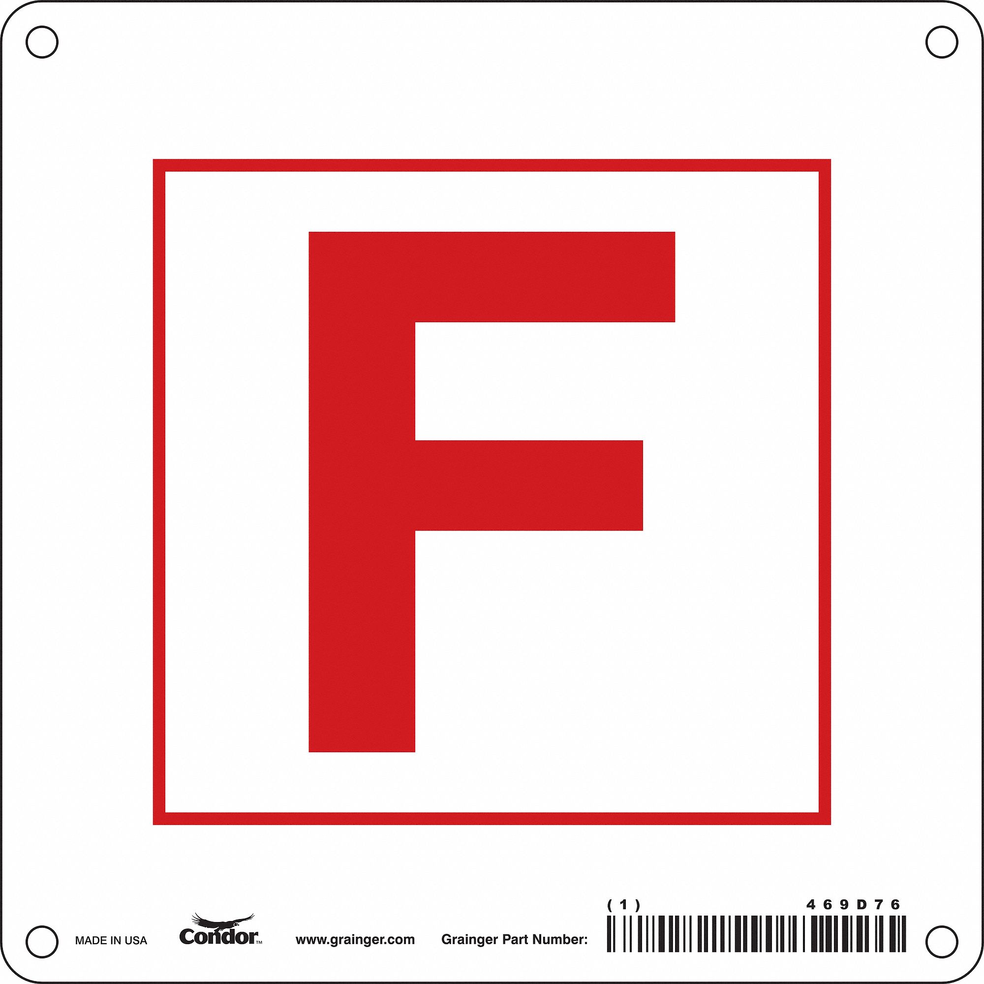 Safety Sign, 6 in x 6 in, Aluminum