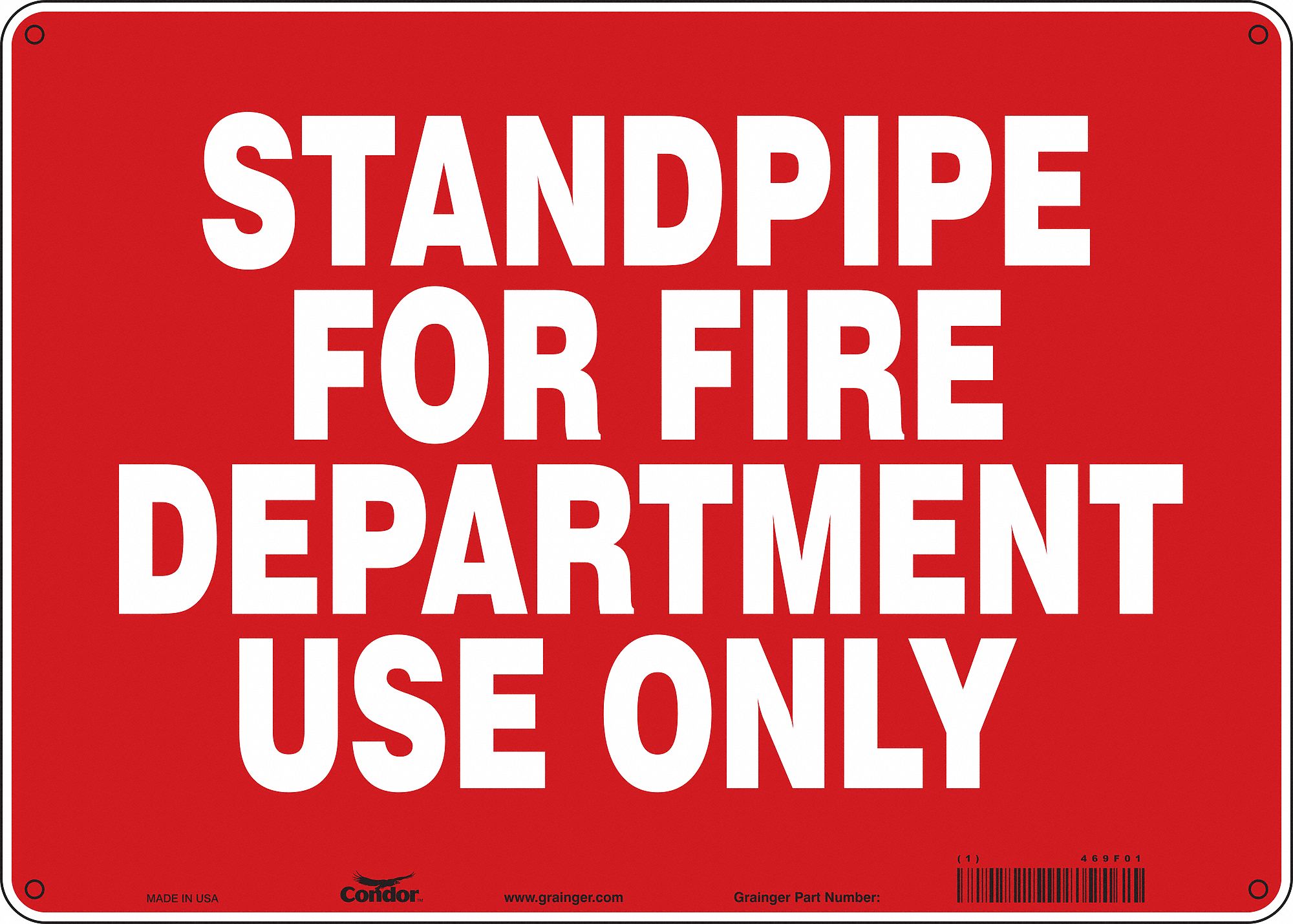 Safety Sign: Aluminum, Mounting Holes Sign Mounting, 10 in x 14 in Nominal Sign Size, 0.032 in Thick