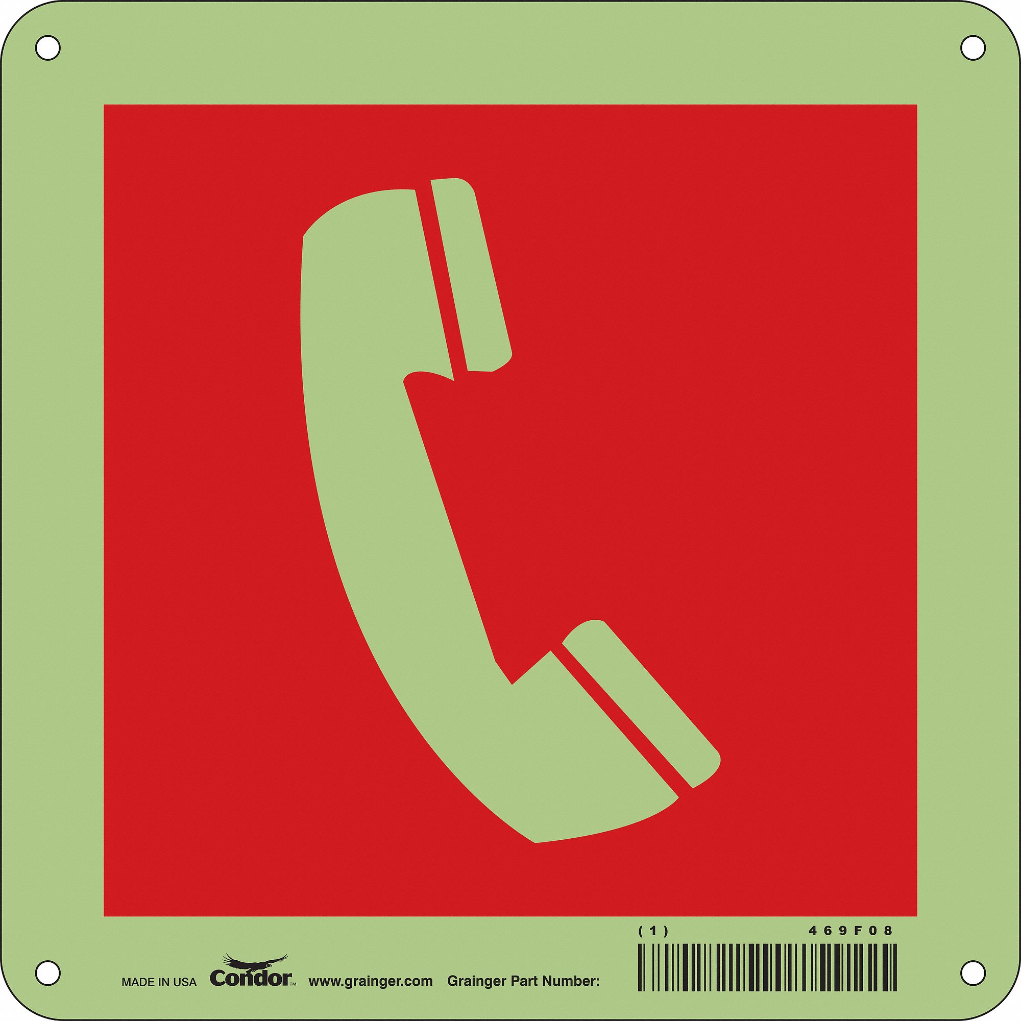 Safety Sign, 8 in x 8 in, Aluminum