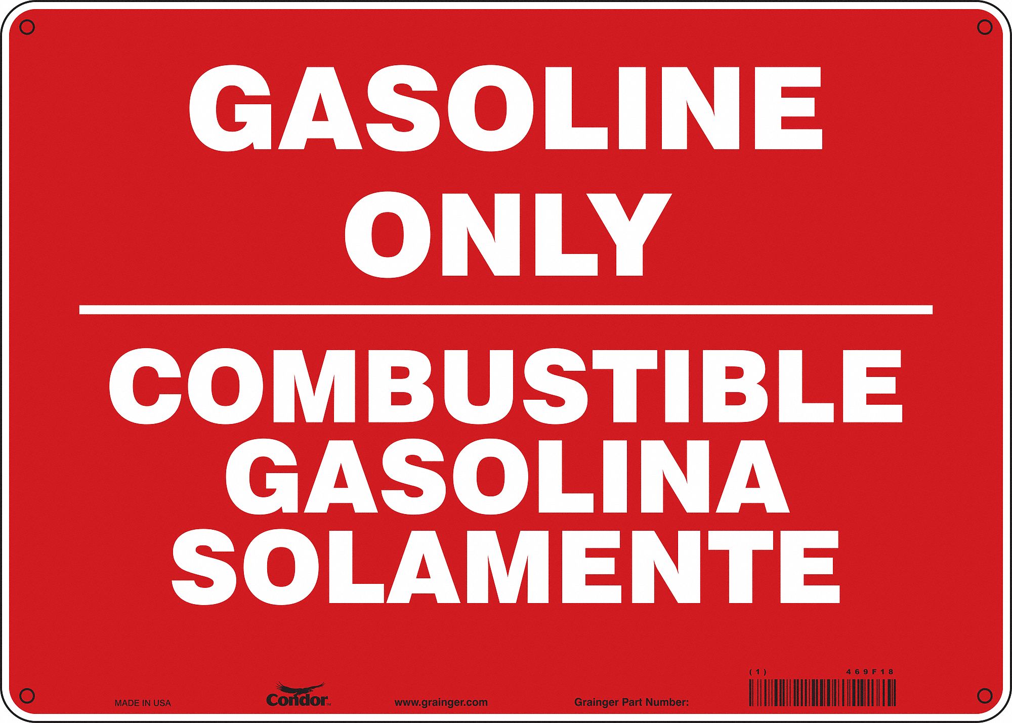 Safety Sign: Aluminum, Mounting Holes Sign Mounting, 10 in x 14 in Nominal Sign Size, 0.032 in Thick