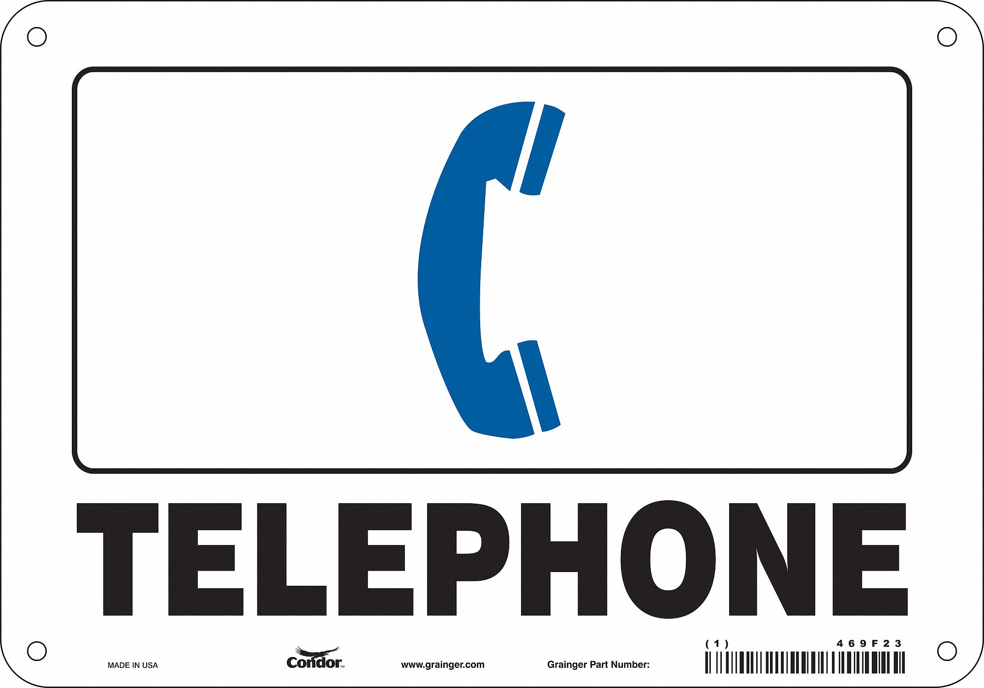 Safety Sign: Aluminum, Mounting Holes Sign Mounting, 7 in x 10 in Nominal Sign Size, 0.032 in Thick