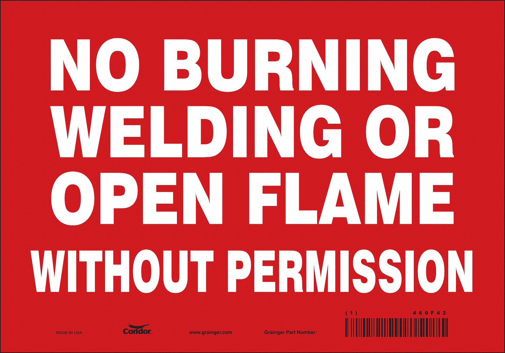 Safety Sign: Vinyl, Adhesive Sign Mounting, 10 in x 14 in Nominal Sign Size, Not Retroreflective