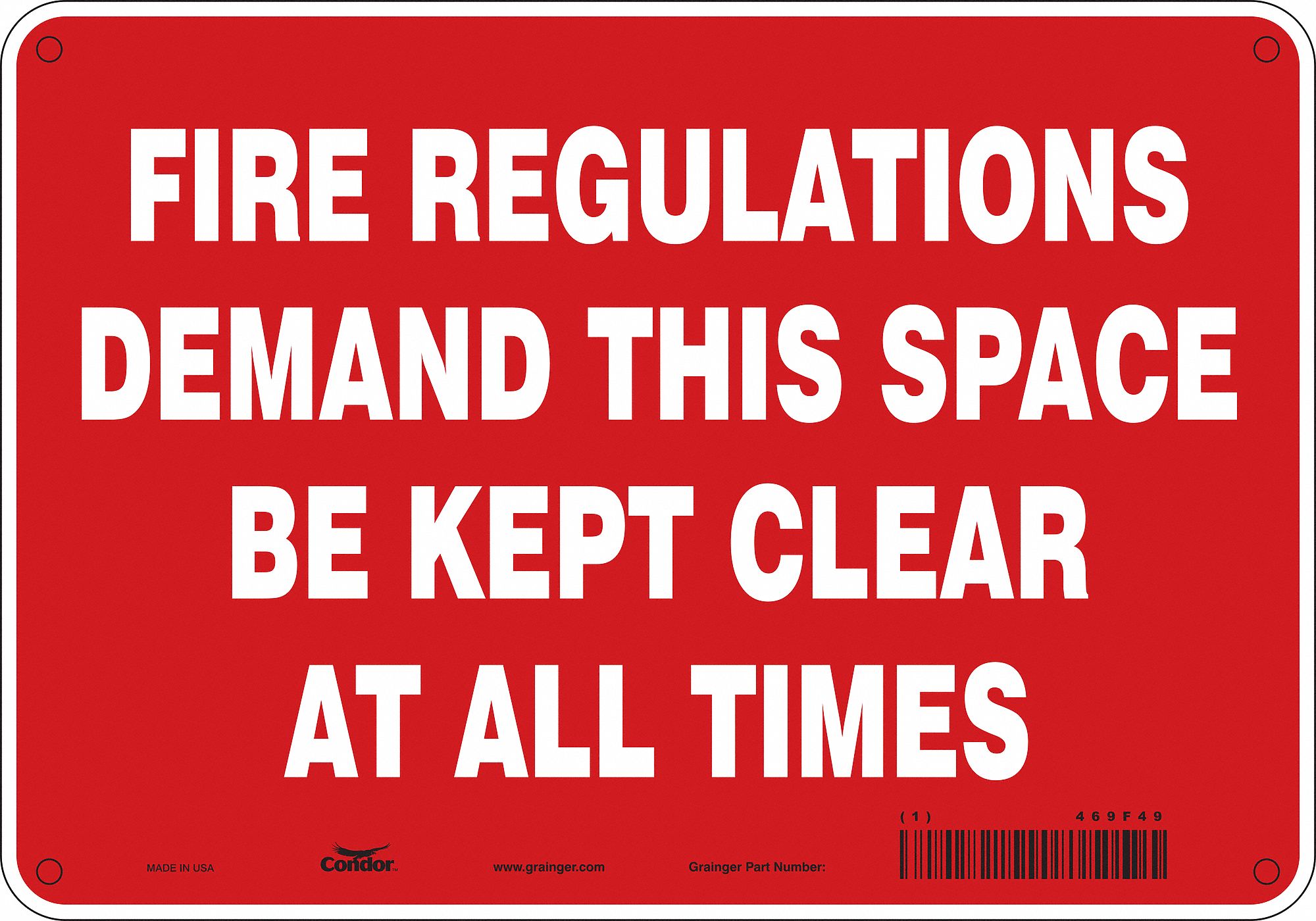 Safety Sign: Aluminum, Mounting Holes Sign Mounting, 7 in x 10 in Nominal Sign Size, 0.032 in Thick