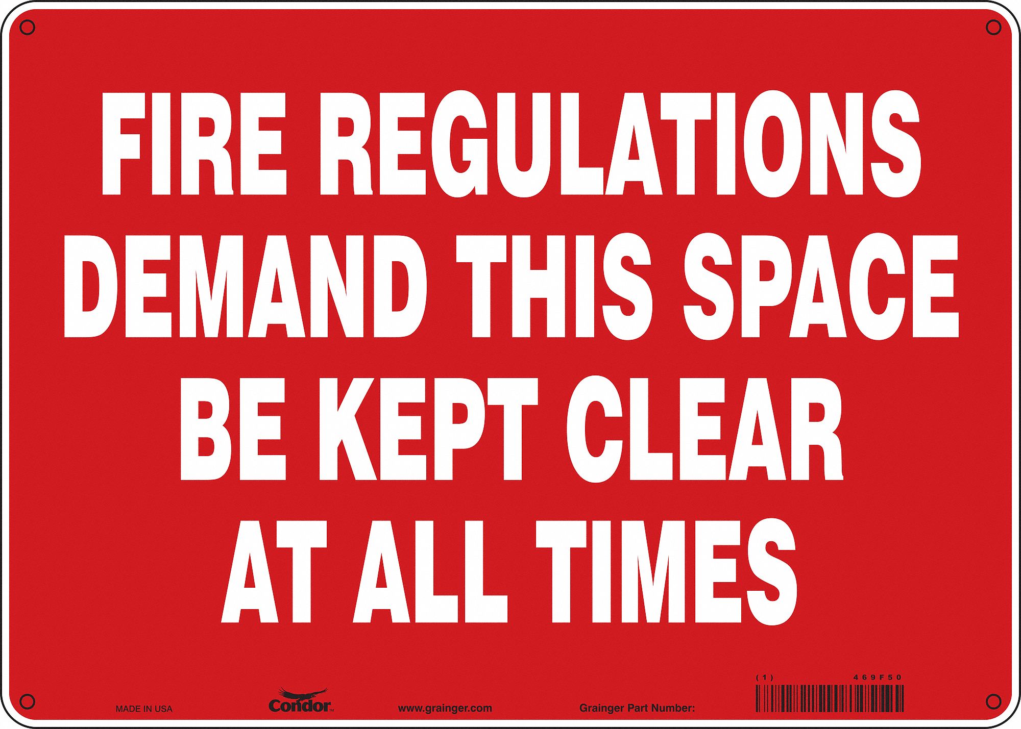Safety Sign: Aluminum, Mounting Holes Sign Mounting, 10 in x 14 in Nominal Sign Size, 0.032 in Thick