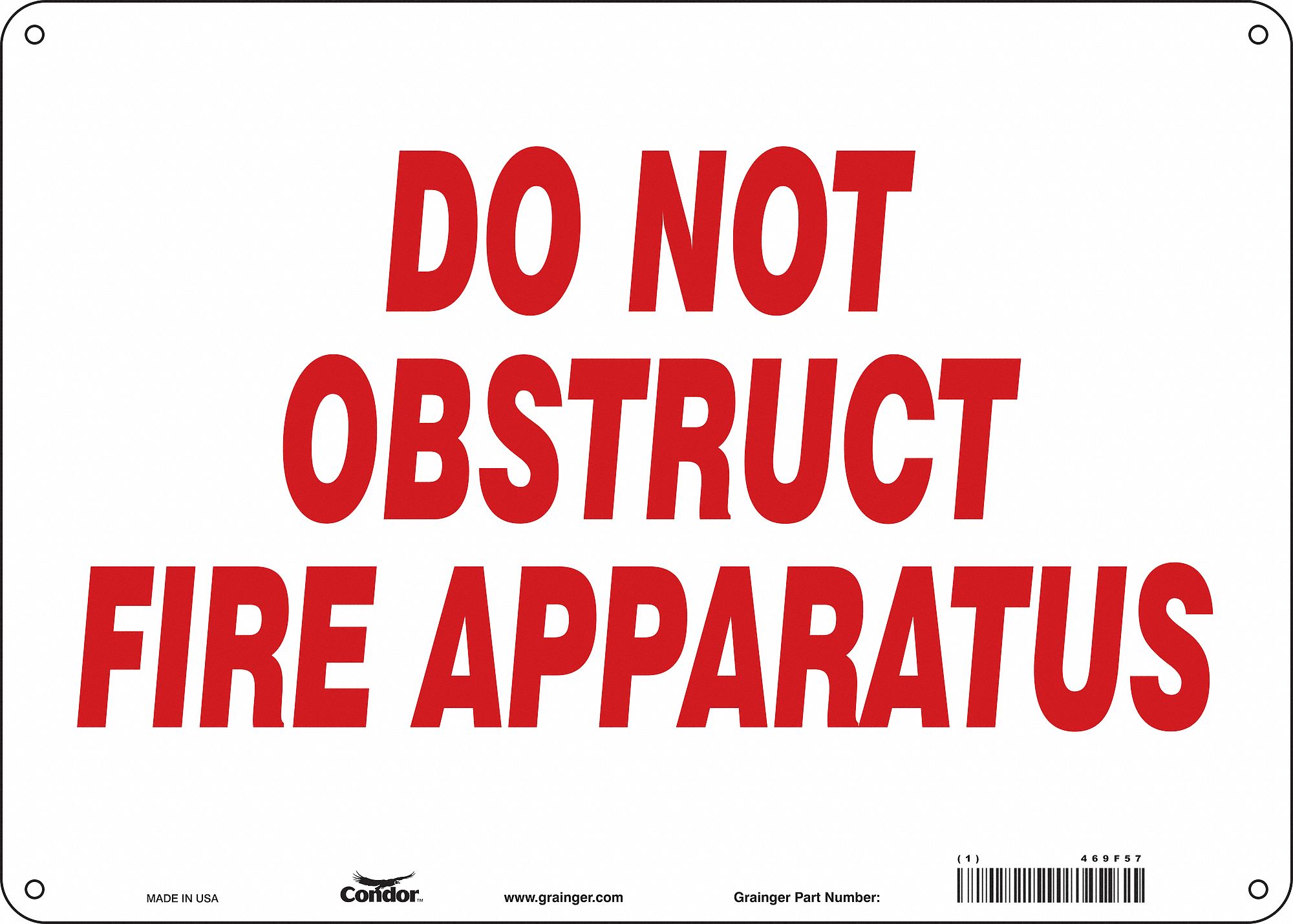 Safety Sign: Aluminum, Mounting Holes Sign Mounting, 10 in x 14 in Nominal Sign Size, 0.032 in Thick