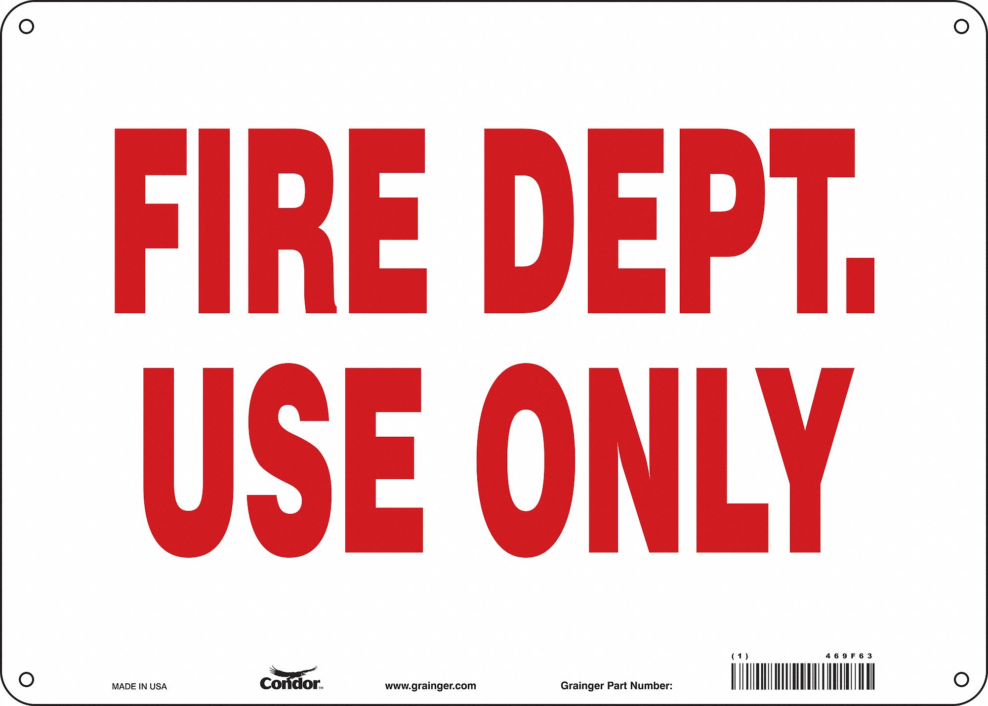 Safety Sign: Aluminum, Mounting Holes Sign Mounting, 10 in x 14 in Nominal Sign Size, 0.032 in Thick