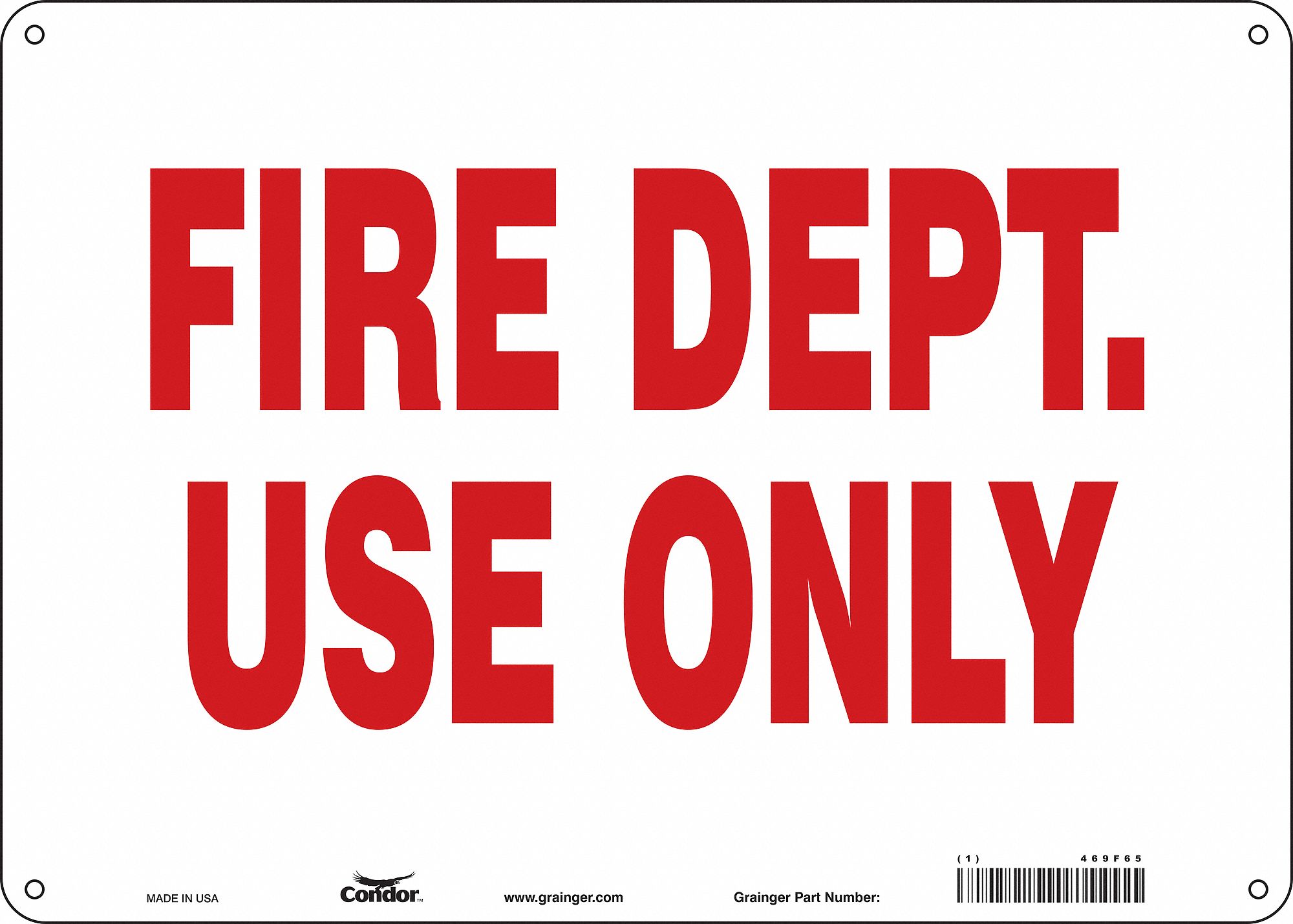 Safety Sign: Polyethylene, Mounting Holes Sign Mounting, 10 in x 14 in Nominal Sign Size, No Header
