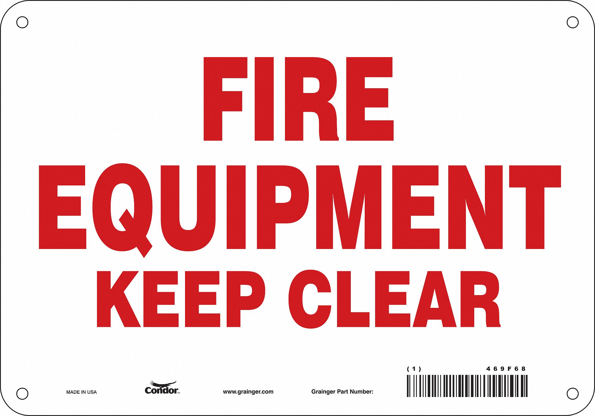 Safety Sign: Aluminum, Mounting Holes Sign Mounting, 7 in x 10 in Nominal Sign Size, 0.032 in Thick