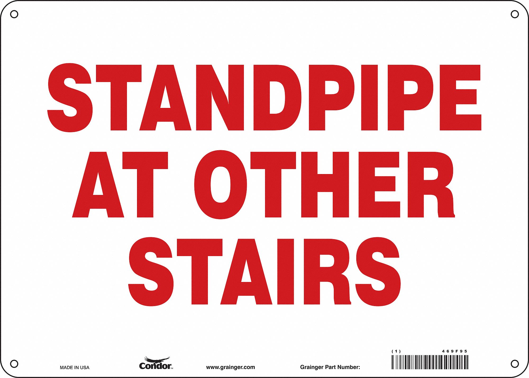 Safety Sign: Aluminum, Mounting Holes Sign Mounting, 10 in x 14 in Nominal Sign Size, 0.032 in Thick