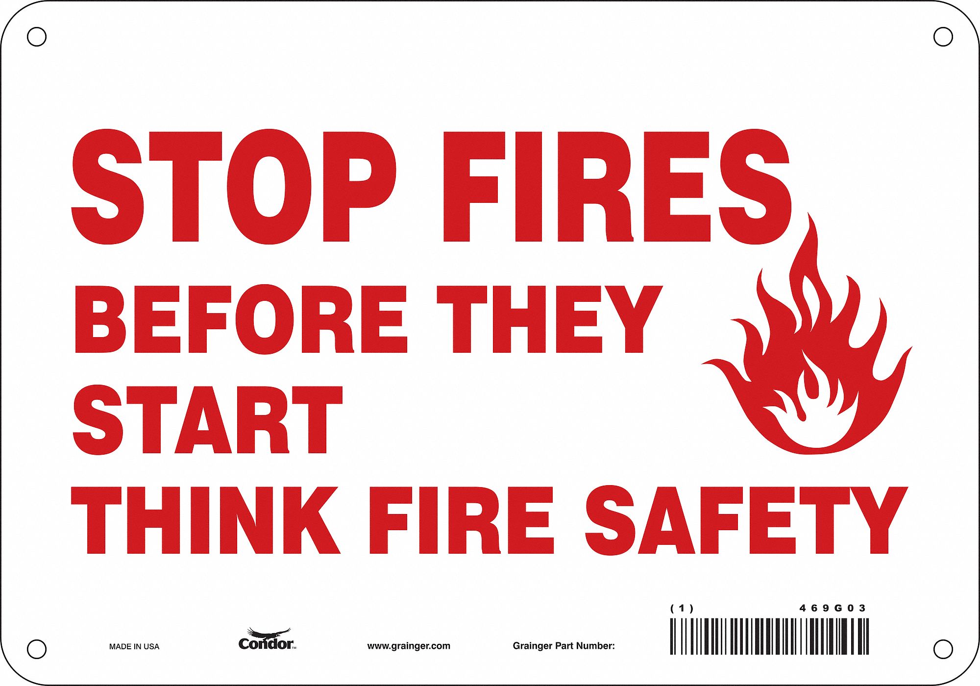 Safety Sign: Polyethylene, Mounting Holes Sign Mounting, 7 in x 10 in Nominal Sign Size, No Header