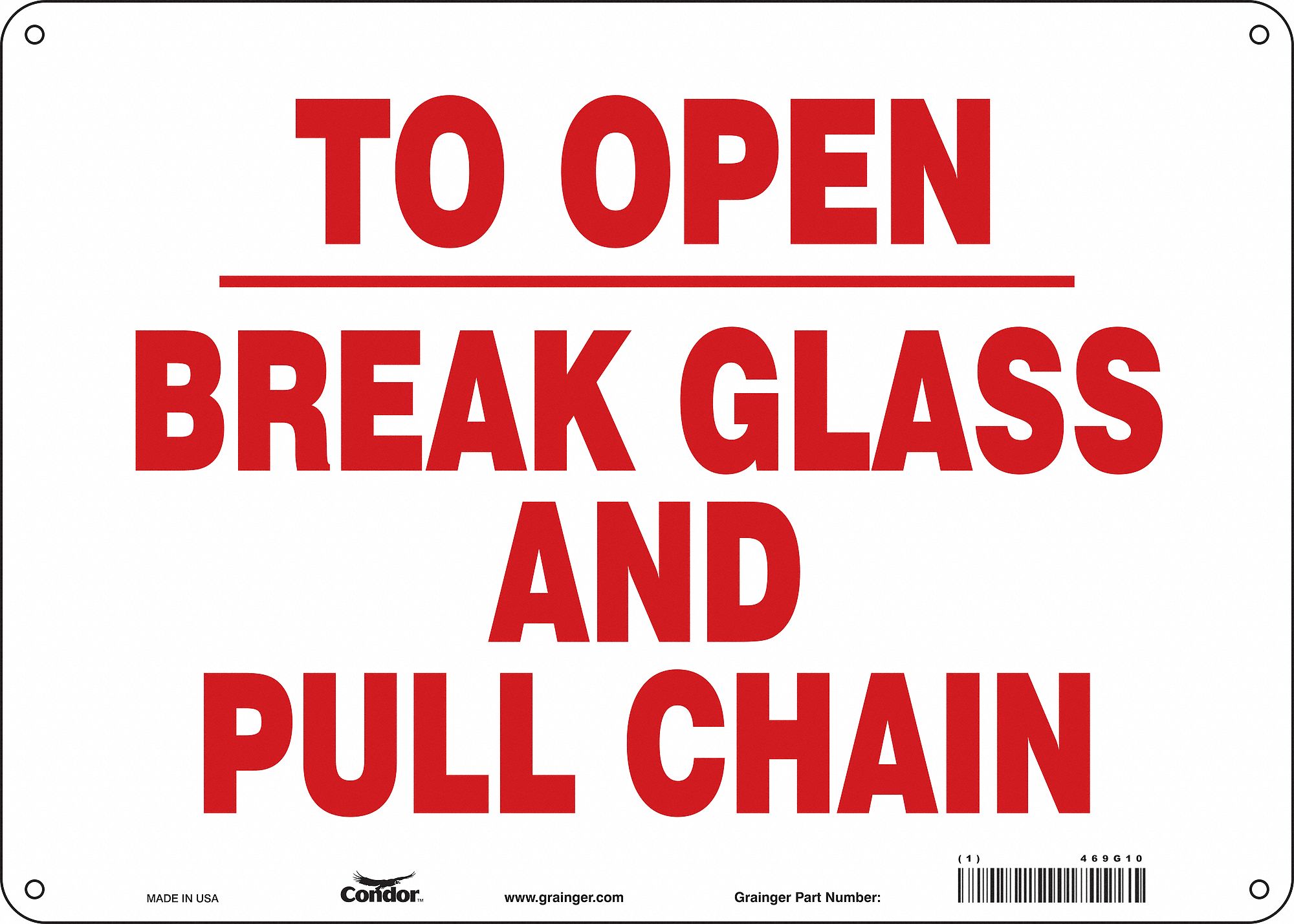 Safety Sign: Polyethylene, Mounting Holes Sign Mounting, 10 in x 14 in Nominal Sign Size