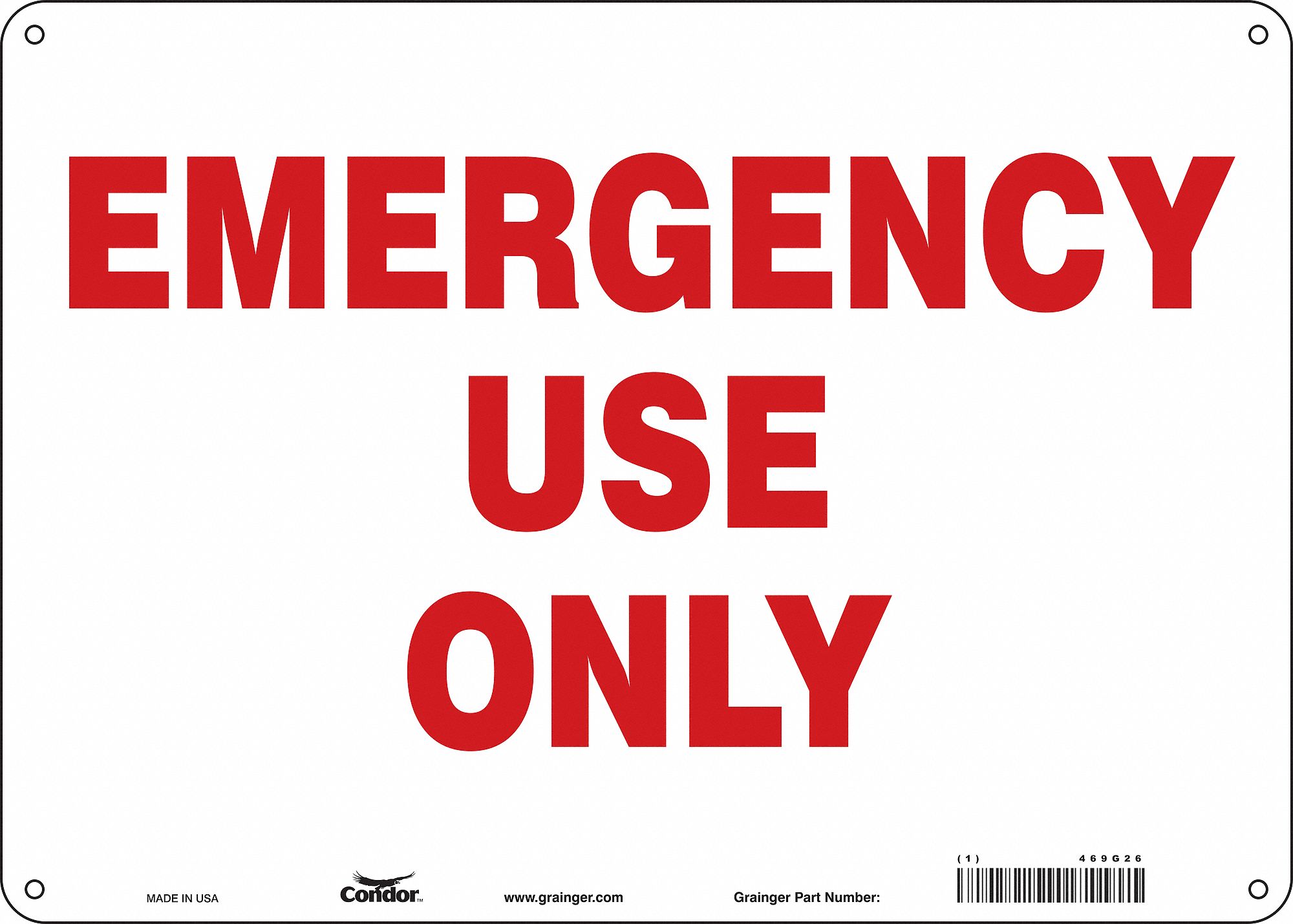 Safety Sign: Aluminum, Mounting Holes Sign Mounting, 10 in x 14 in Nominal Sign Size, 0.032 in Thick