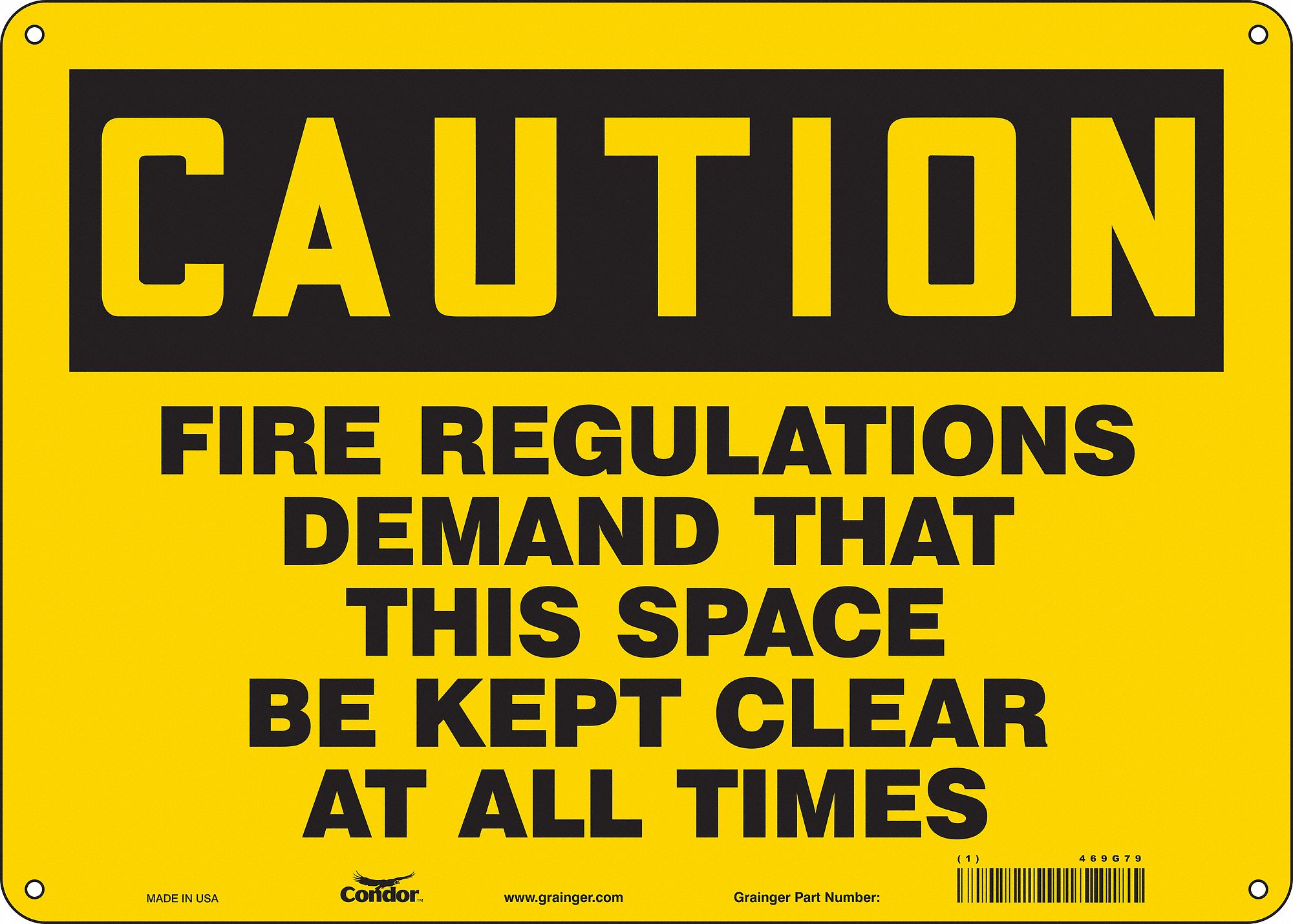 Safety Sign: Polyethylene, Mounting Holes Sign Mounting, 10 in x 14 in Nominal Sign Size, Caution