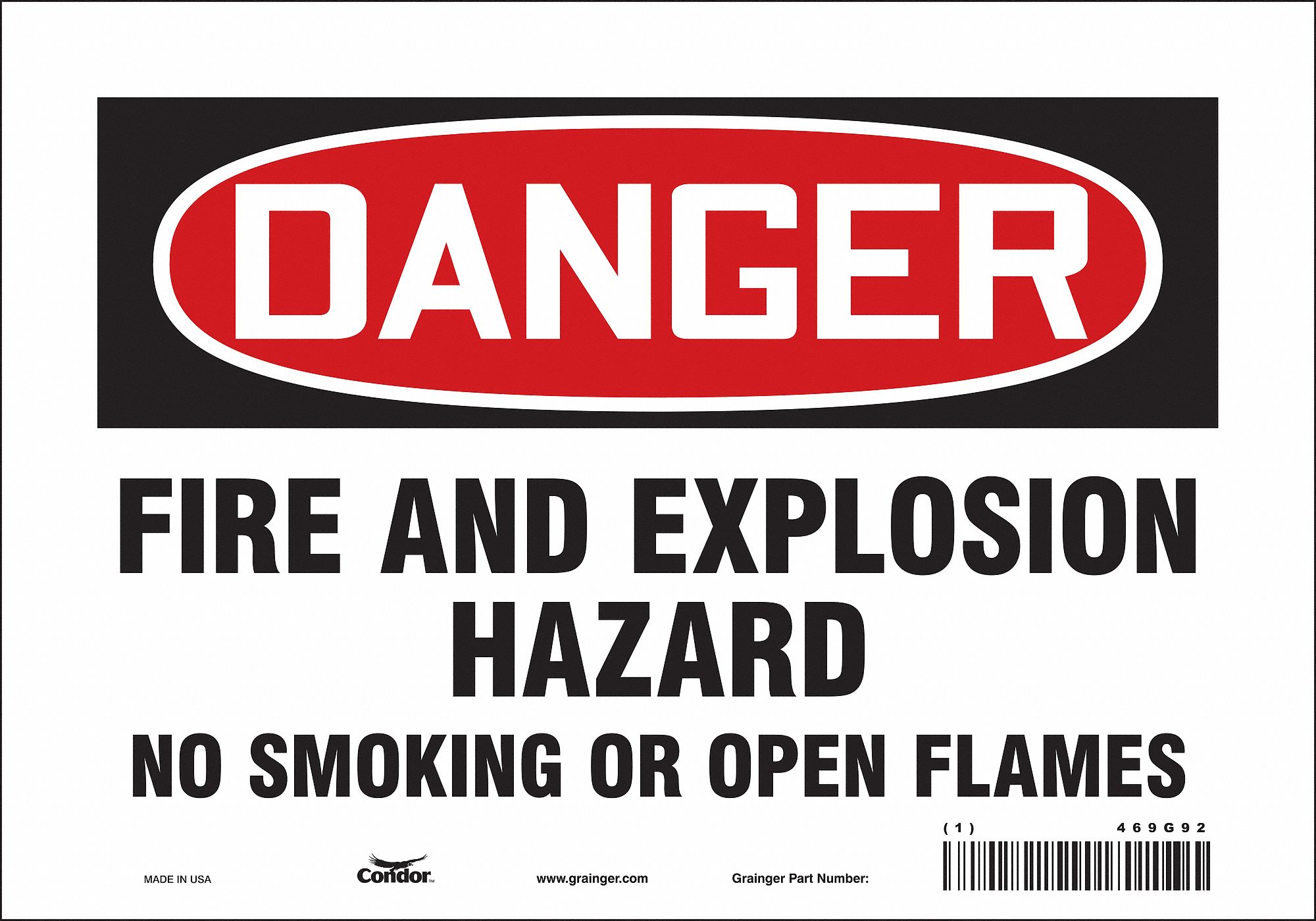Safety Sign: Vinyl, Adhesive Sign Mounting, 7 in x 10 in Nominal Sign Size, Not Retroreflective