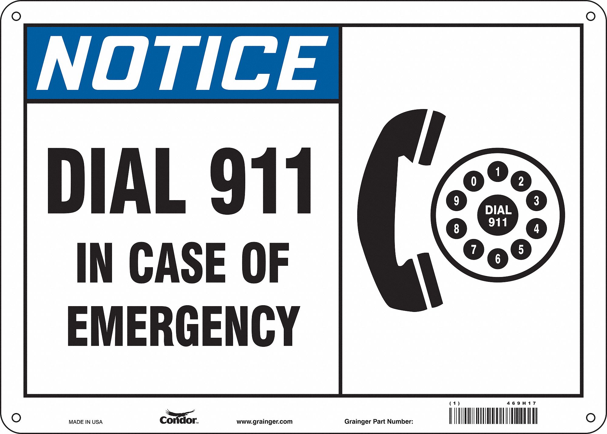 Safety Sign, 10 in x 14 in, Polyethylene