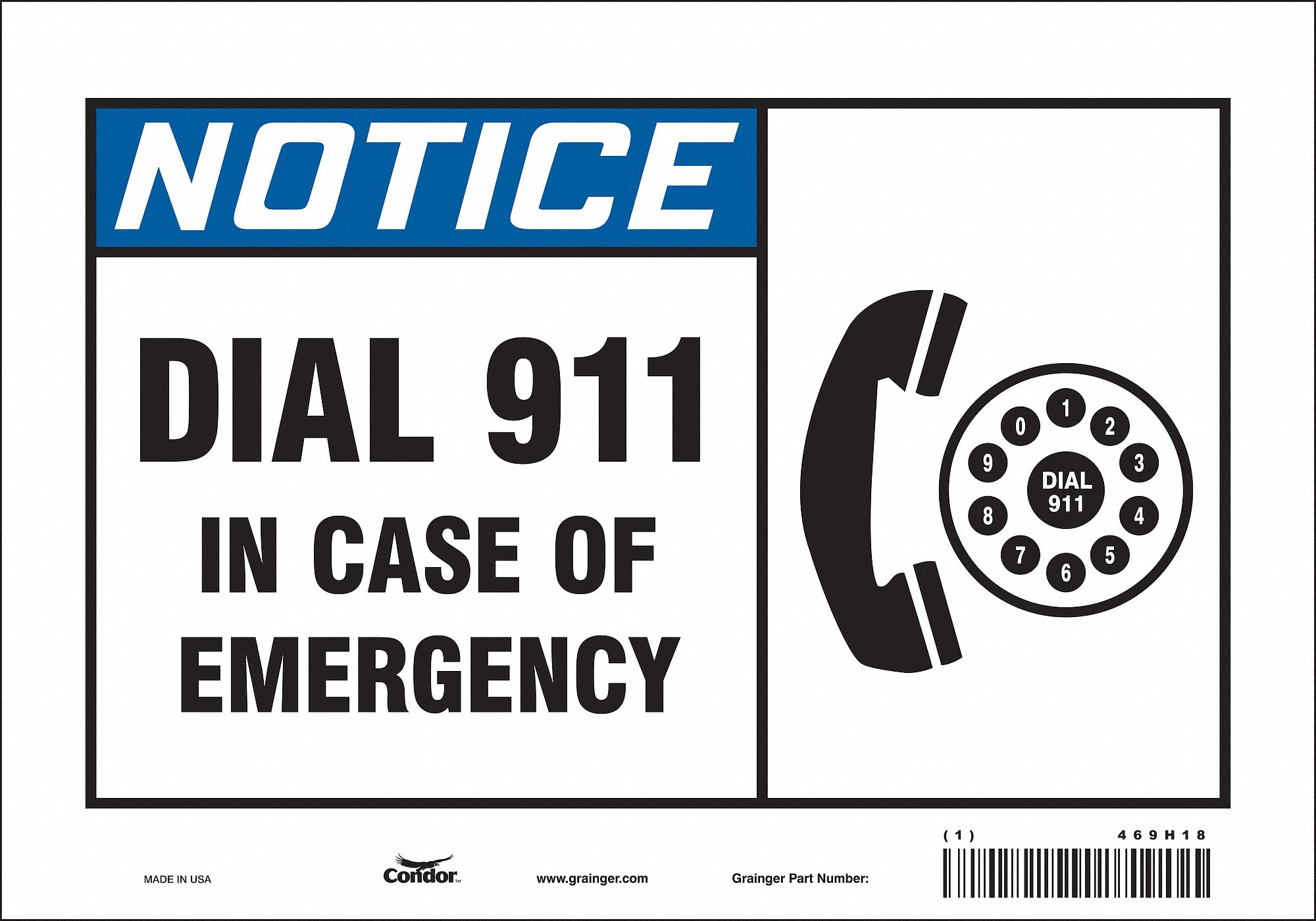 Safety Sign, 7 in x 10 in, Vinyl