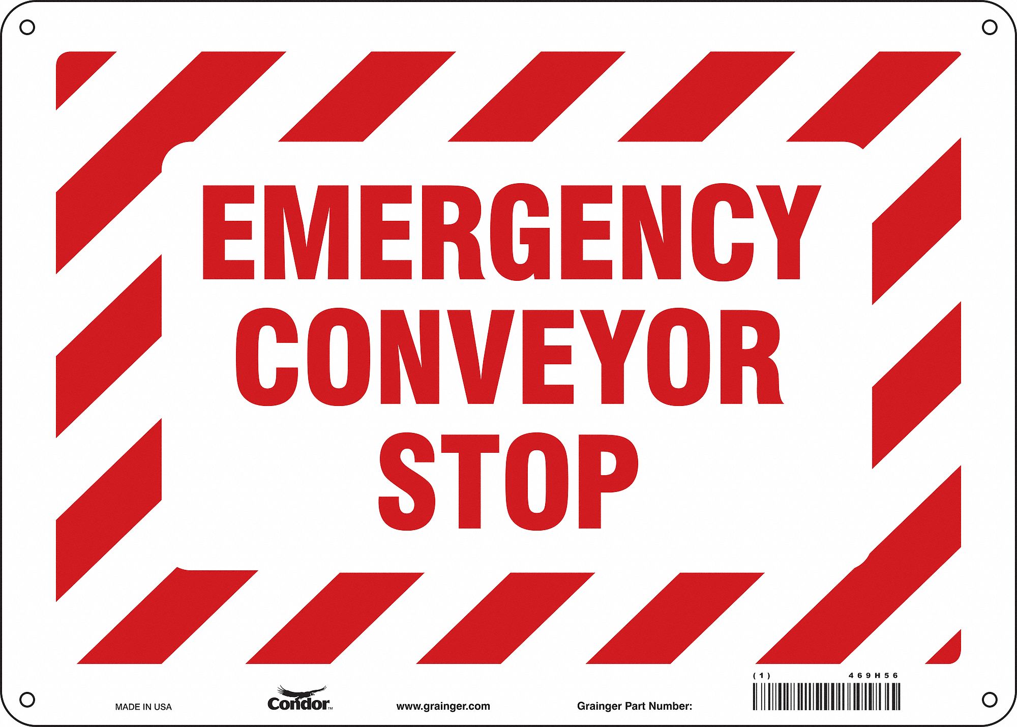Safety Sign: Aluminum, Mounting Holes Sign Mounting, 10 in x 14 in Nominal Sign Size, 0.032 in Thick