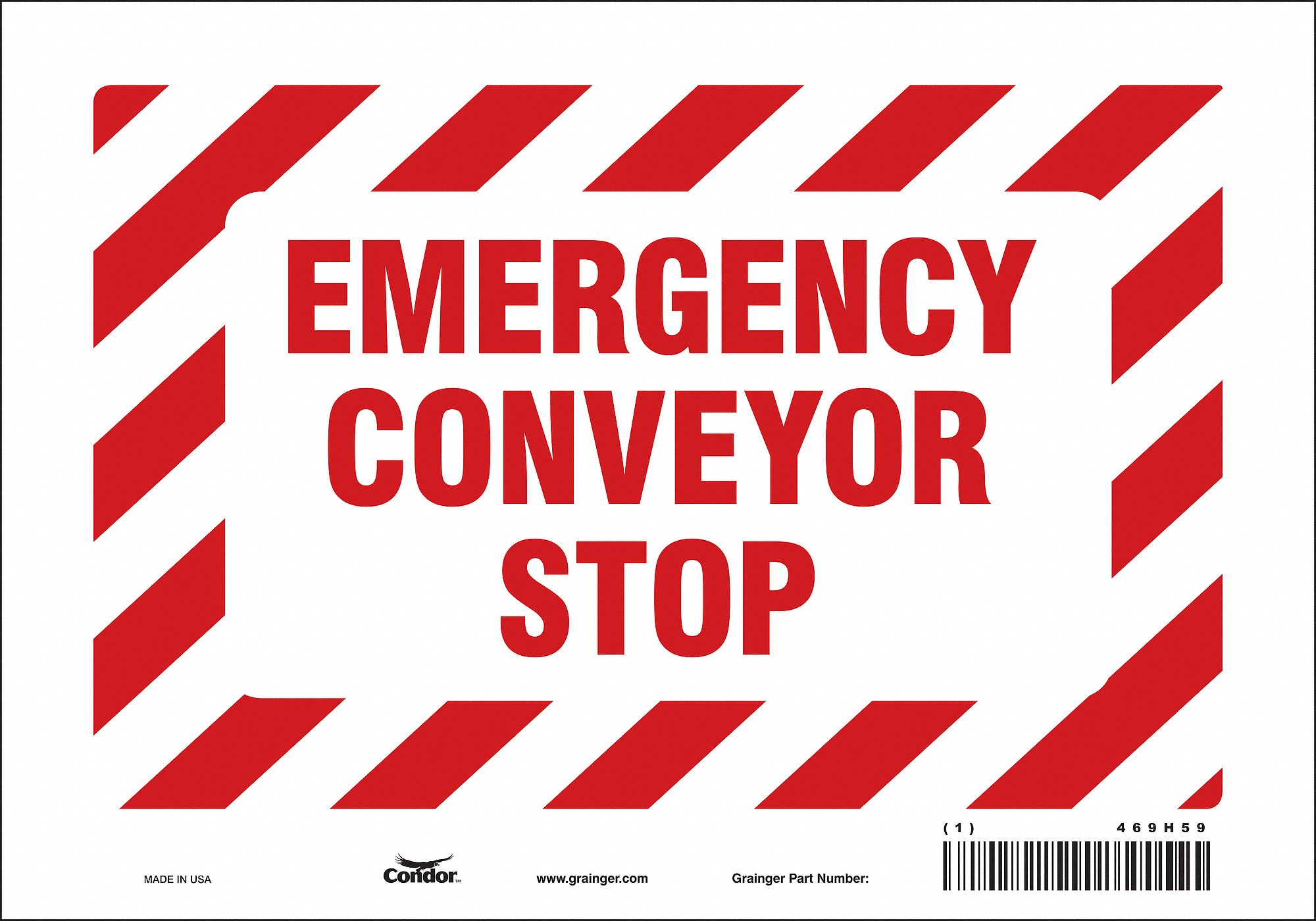 Safety Sign: Vinyl, Adhesive Sign Mounting, 7 in x 10 in Nominal Sign Size, Not Retroreflective