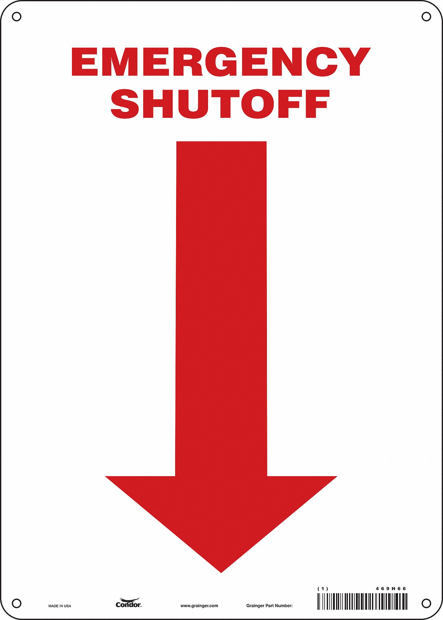Safety Sign: Polyethylene, Mounting Holes Sign Mounting, 14 in x 10 in Nominal Sign Size, No Header
