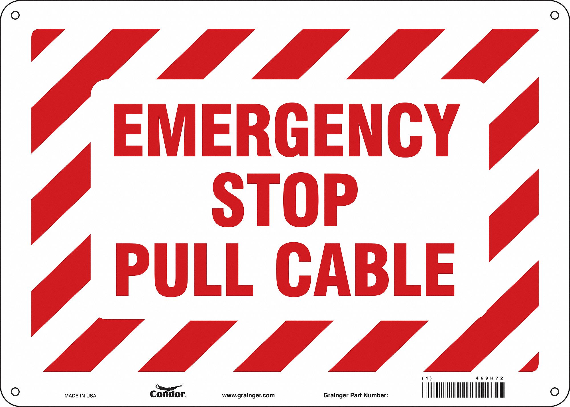 Safety Sign: Aluminum, Mounting Holes Sign Mounting, 10 in x 14 in Nominal Sign Size, 0.032 in Thick