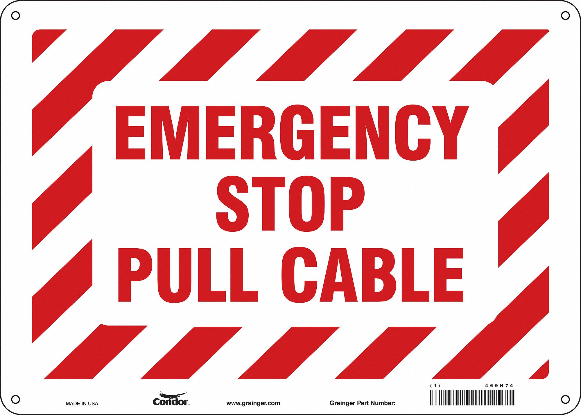 Safety Sign: Polyethylene, Mounting Holes Sign Mounting, 10 in x 14 in Nominal Sign Size, No Header