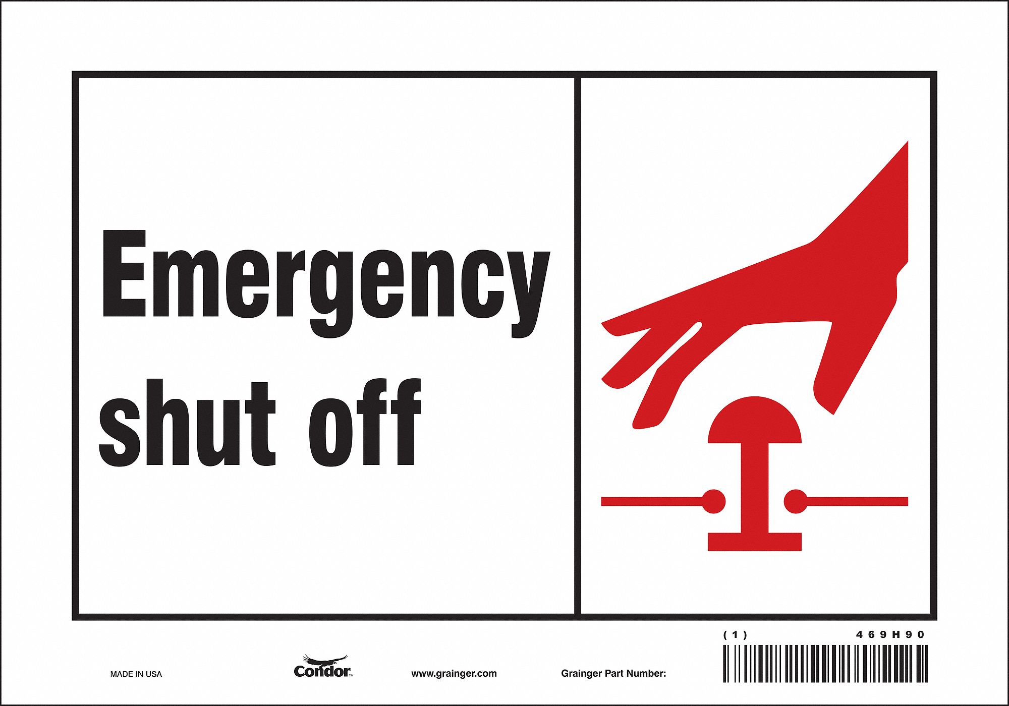 Safety Sign: Vinyl, Adhesive Sign Mounting, 7 in x 10 in Nominal Sign Size, Not Retroreflective