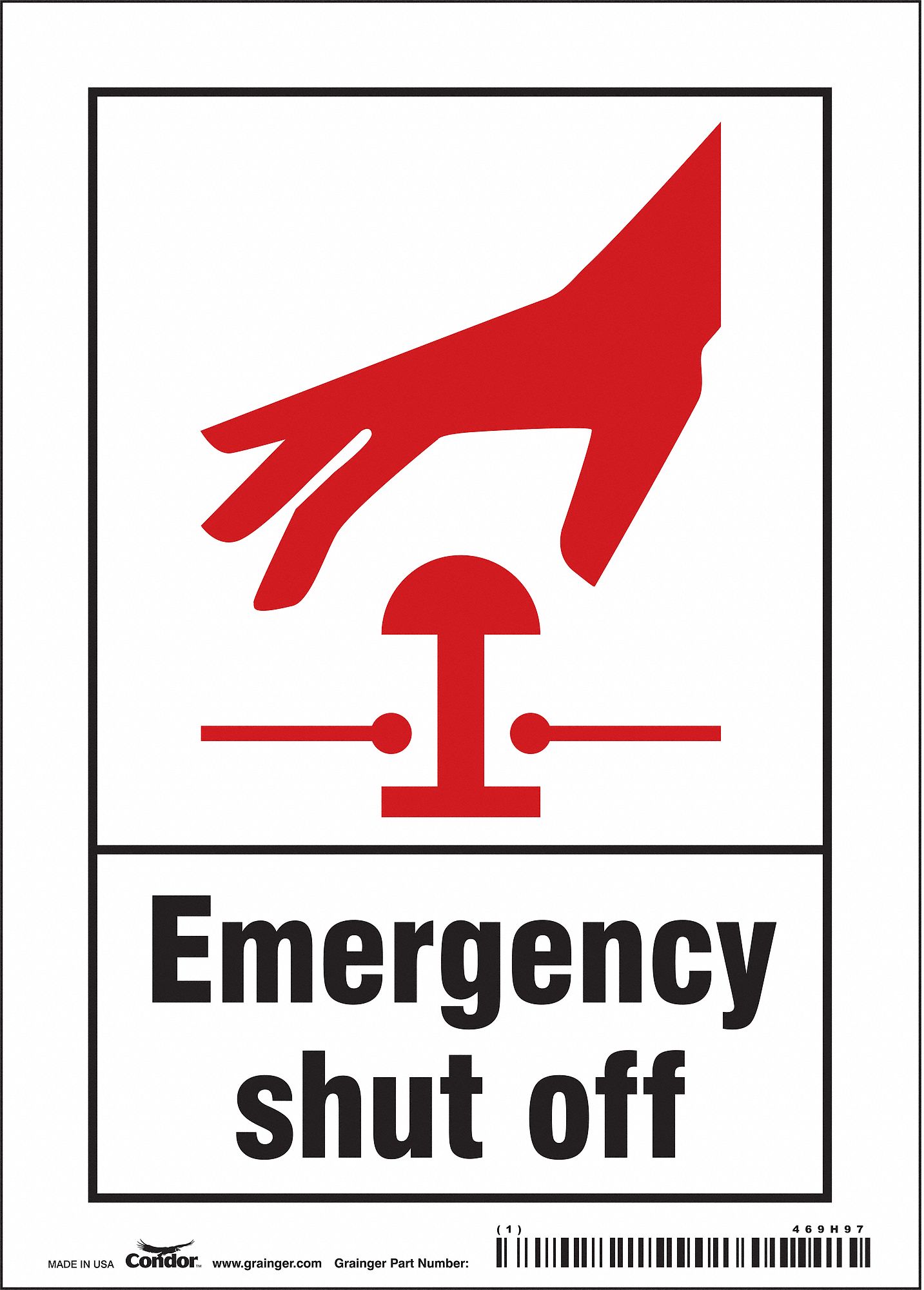 Safety Sign: Vinyl, Adhesive Sign Mounting, 7 in x 5 in Nominal Sign Size, Not Retroreflective