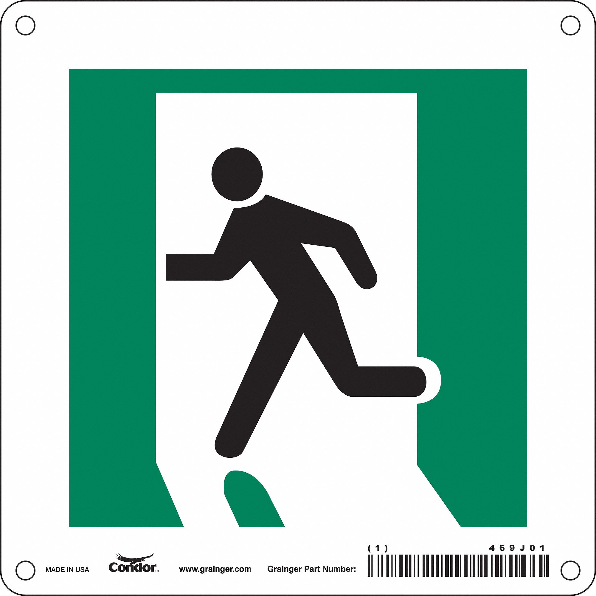 Safety Sign: Aluminum, Mounting Holes Sign Mounting, 6 in x 6 in Nominal Sign Size, 0.032 in Thick
