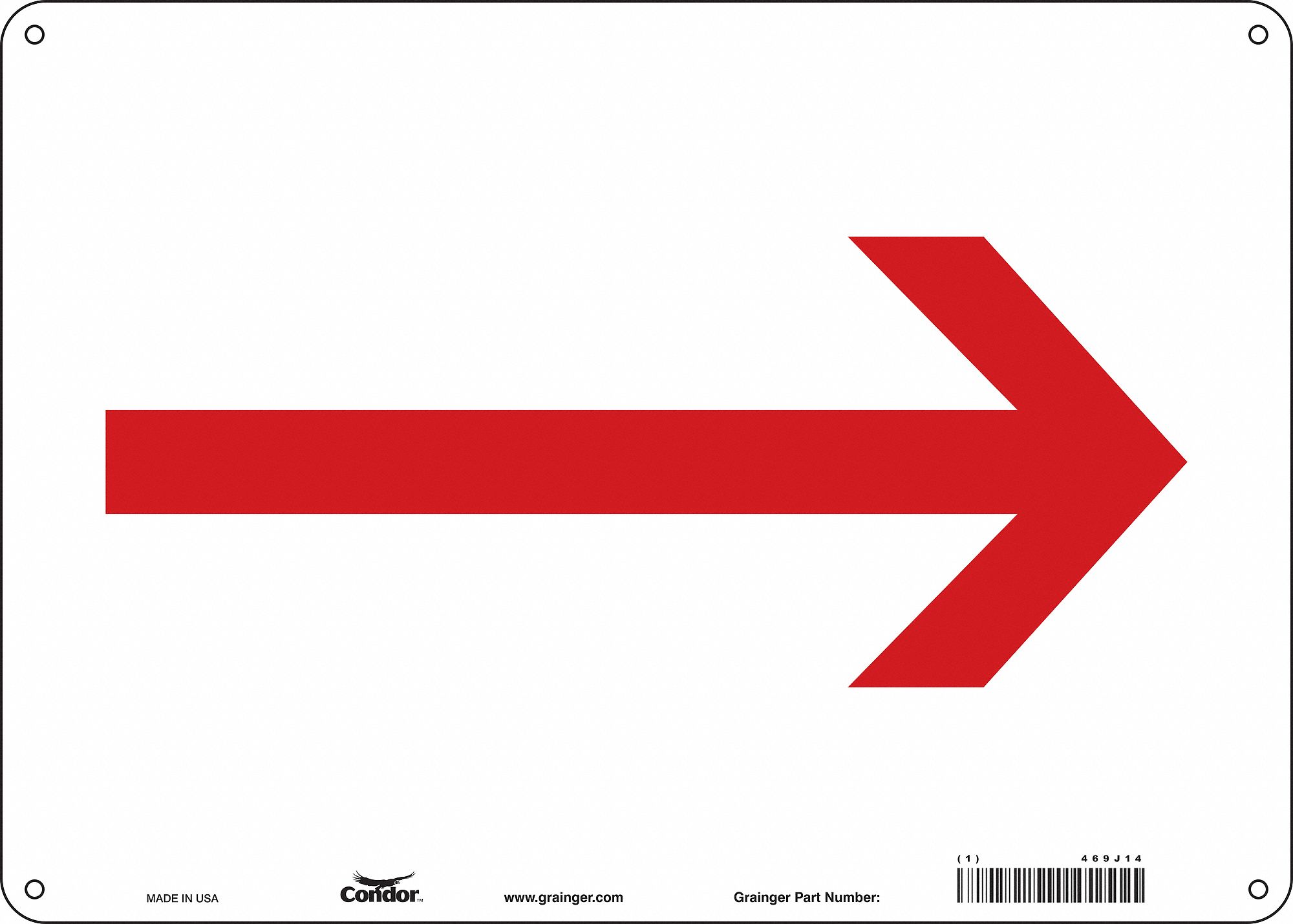 Safety Sign: Polyethylene, Mounting Holes Sign Mounting, 10 in x 14 in Nominal Sign Size