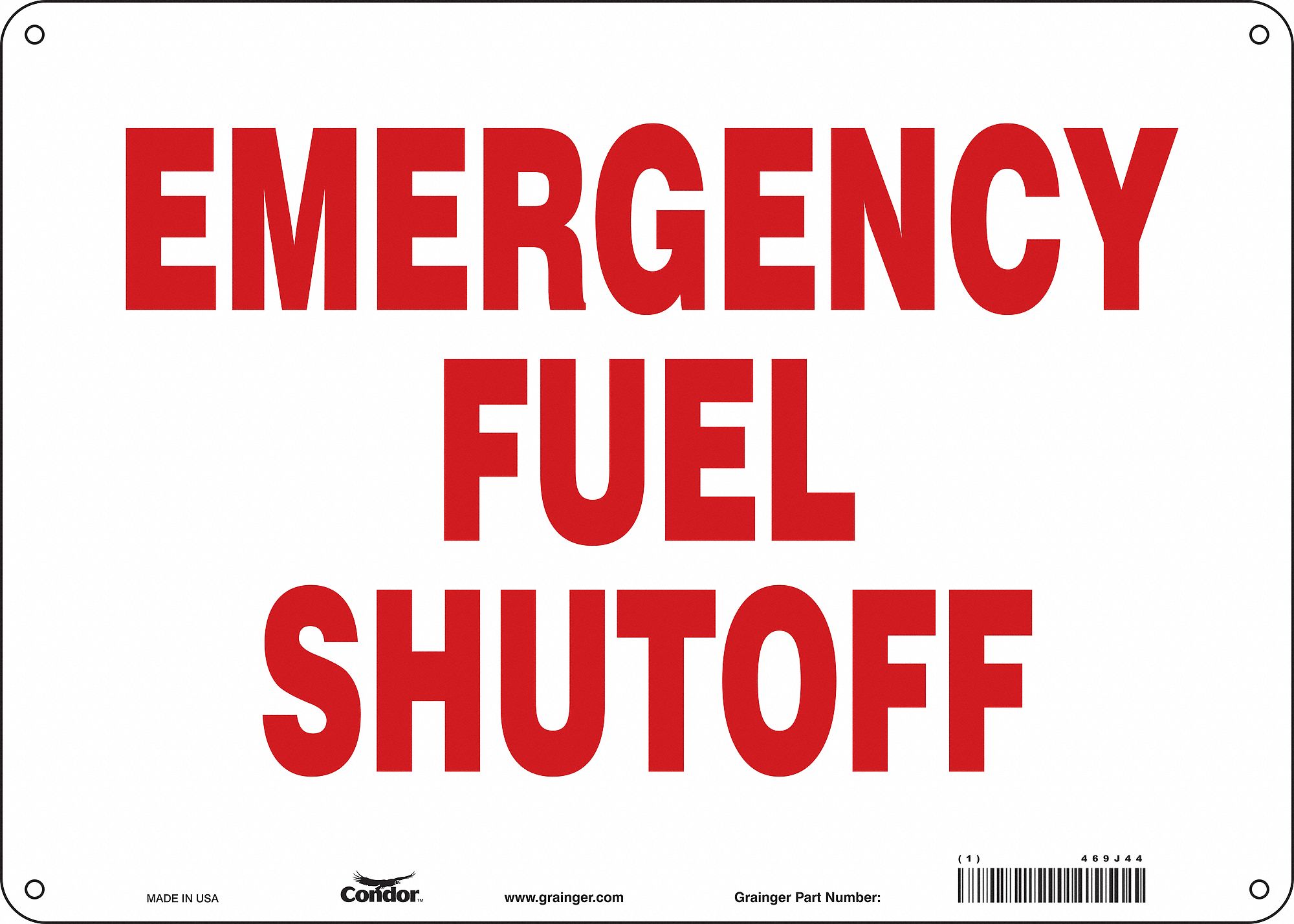Safety Sign: Polyethylene, Mounting Holes Sign Mounting, 10 in x 14 in Nominal Sign Size, No Header