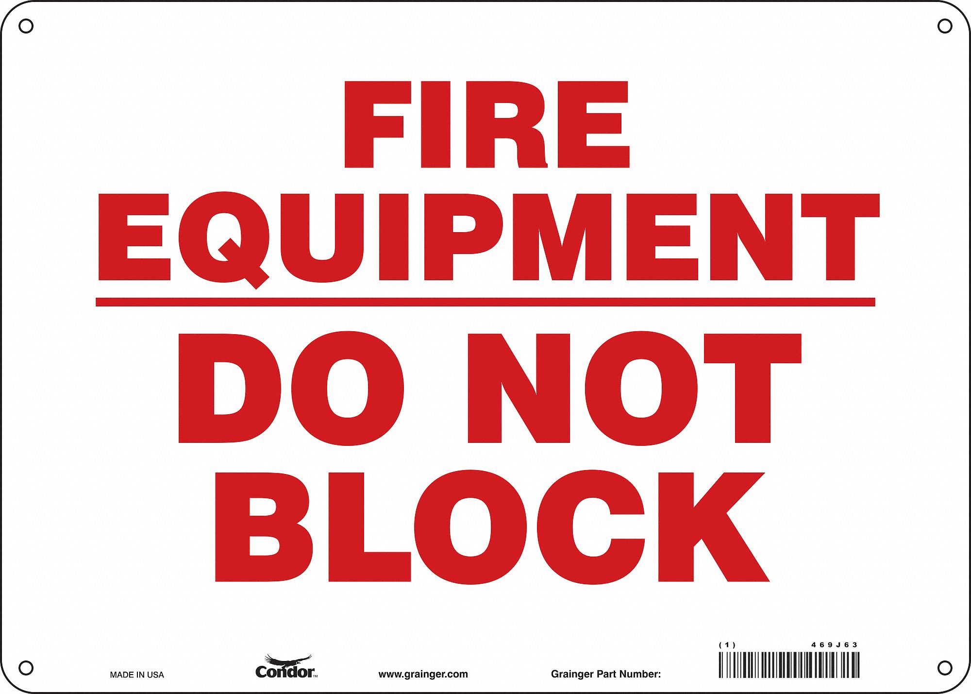 Safety Sign: Polyethylene, Mounting Holes Sign Mounting, 10 in x 14 in Nominal Sign Size