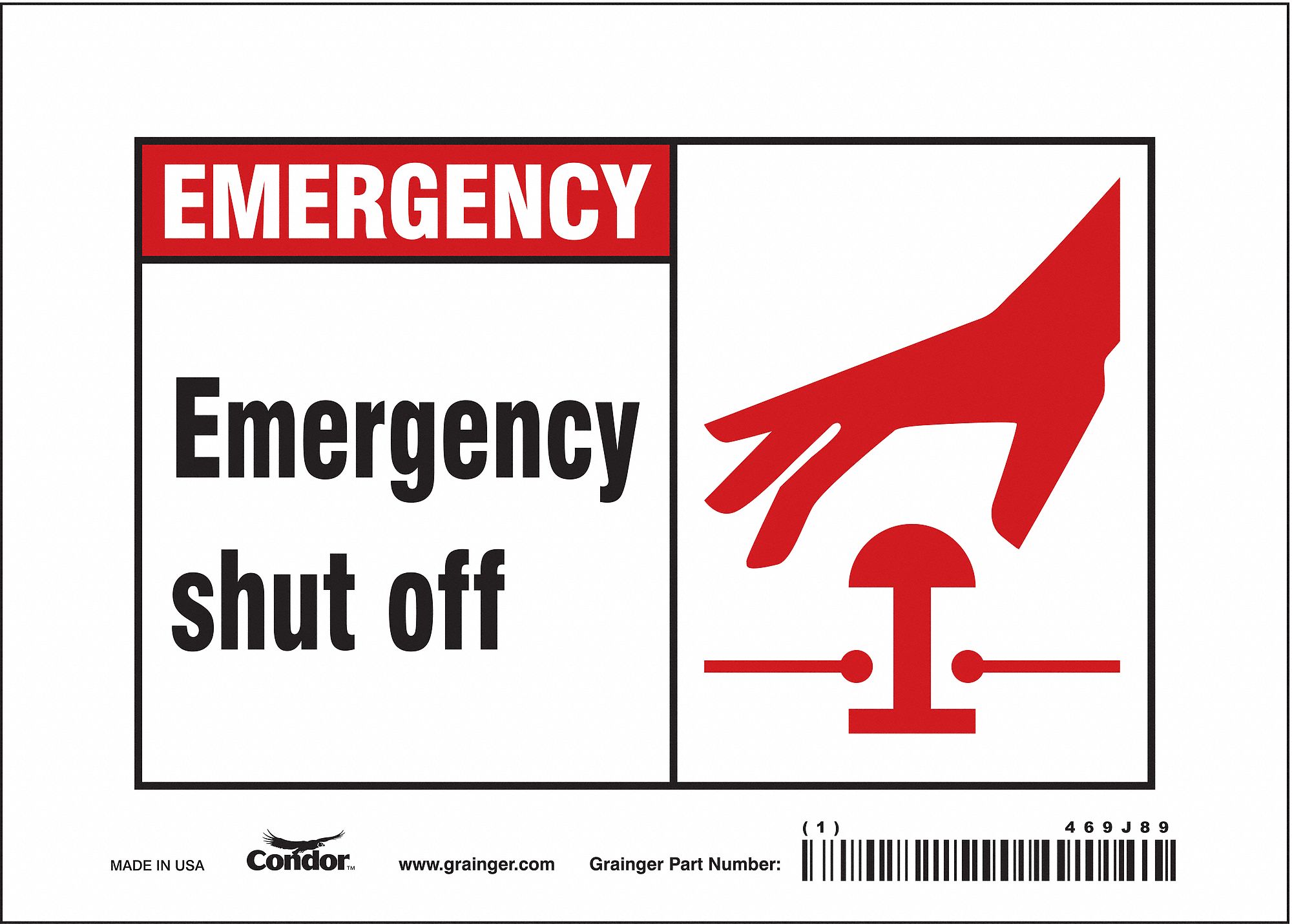 Safety Sign: Vinyl, Adhesive Sign Mounting, 5 in x 7 in Nominal Sign Size, Not Retroreflective
