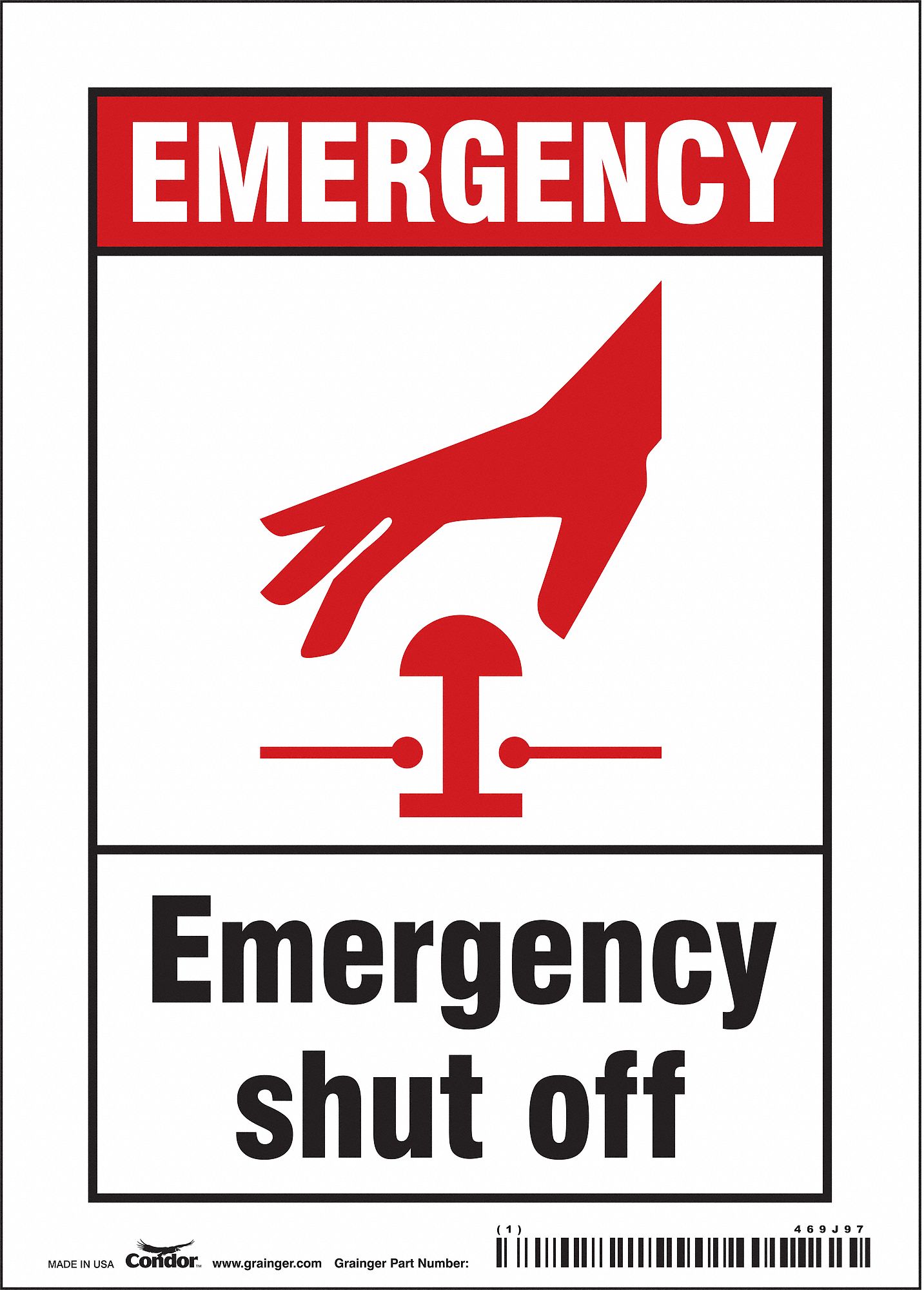 Safety Sign: Vinyl, Adhesive Sign Mounting, 7 in x 5 in Nominal Sign Size, Not Retroreflective