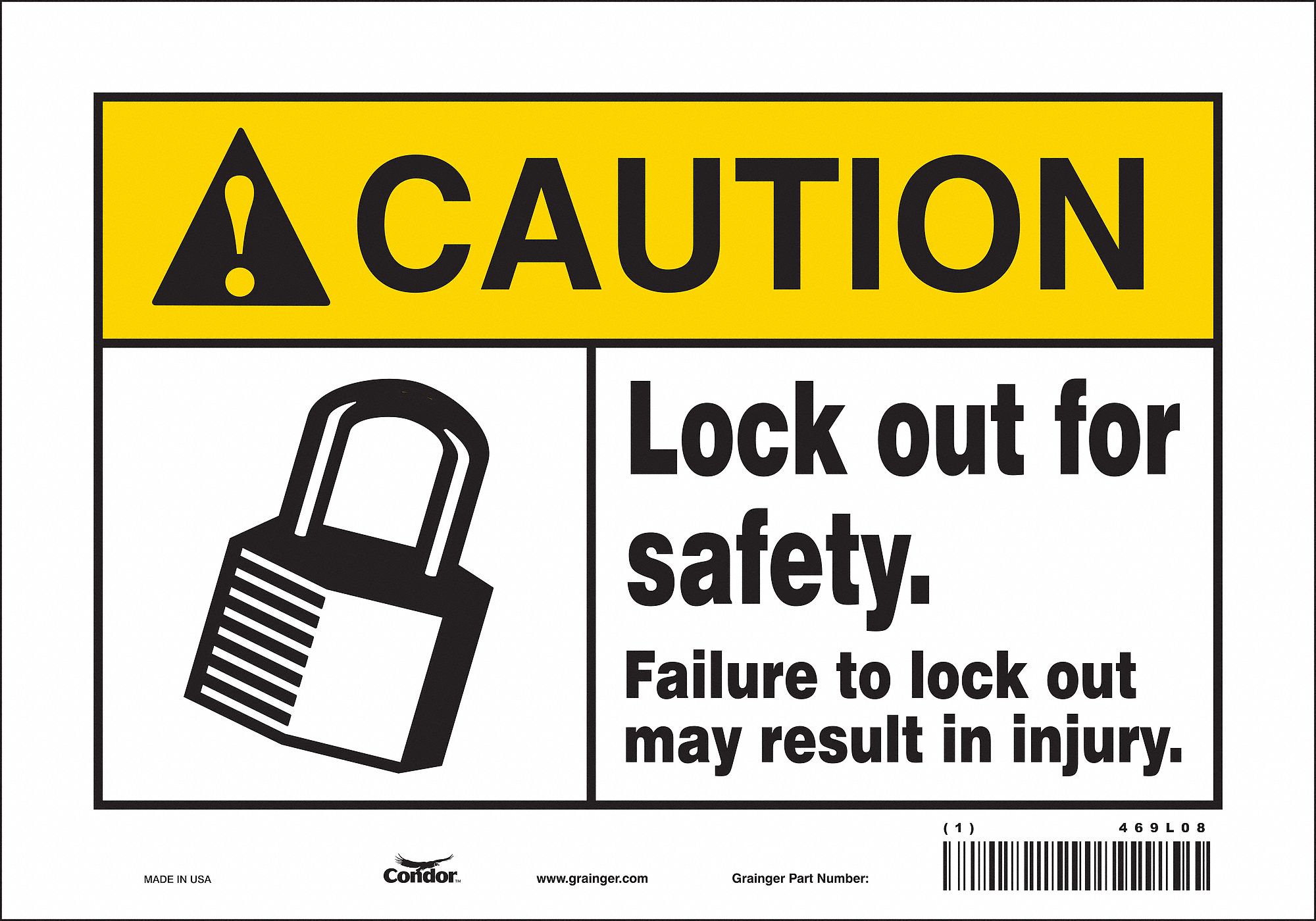 Safety Sign: Vinyl, Adhesive Sign Mounting, 7 in x 10 in Nominal Sign Size, Not Retroreflective