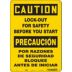 Caution: Lock-Out For Safety Before You Start/Por Razones De Seguridad, Bloquee Antes De Iniciar Signs