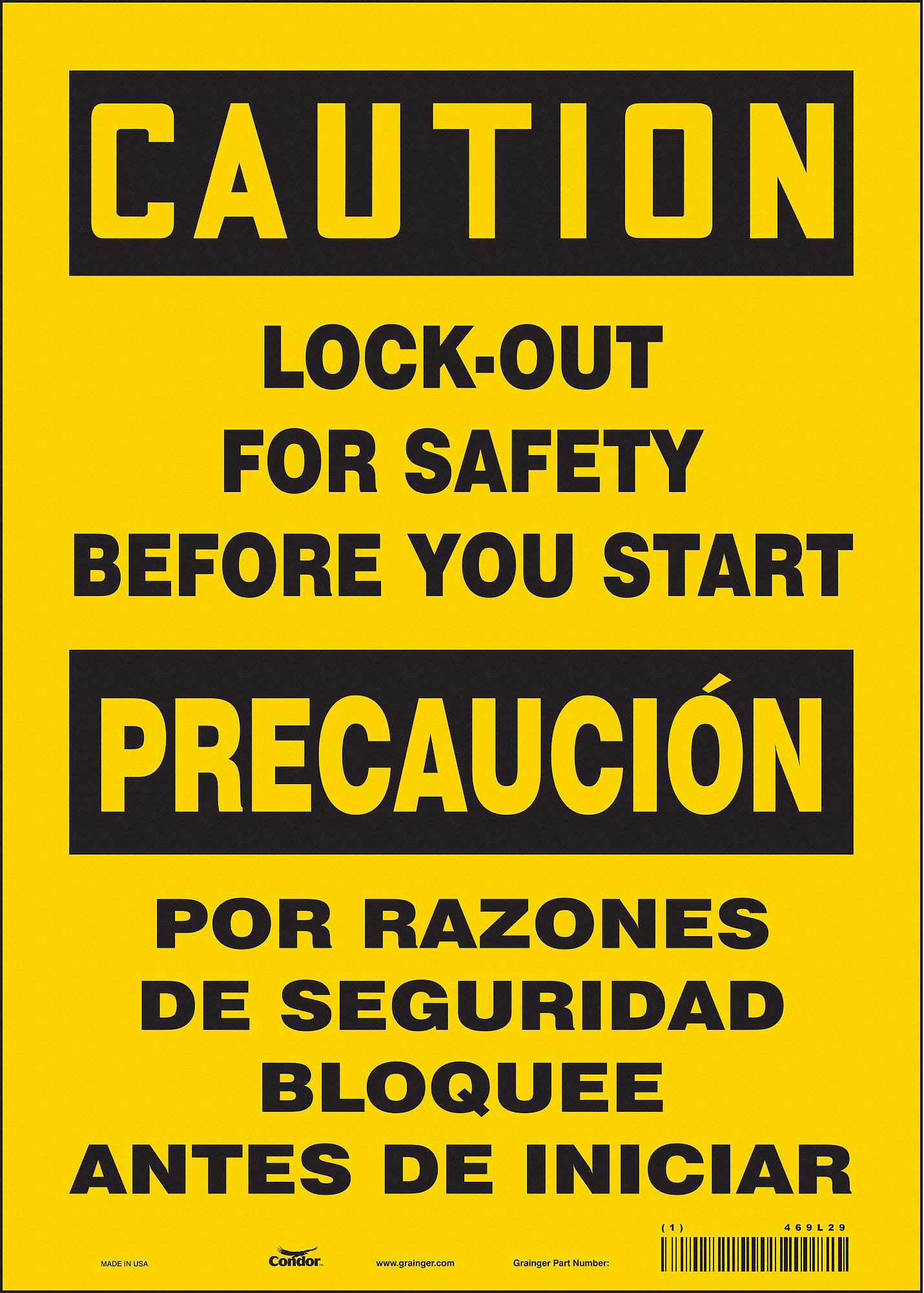 Safety Sign: Vinyl, Adhesive Sign Mounting, 14 in x 10 in Nominal Sign Size, Not Retroreflective