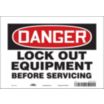 Danger: Lock Out Equipment Before Servicing Signs