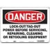 Danger: Lock-Out/Tag-Out Power Before Servicing, Repairing, Cleaning Or Retooling Equipment Signs