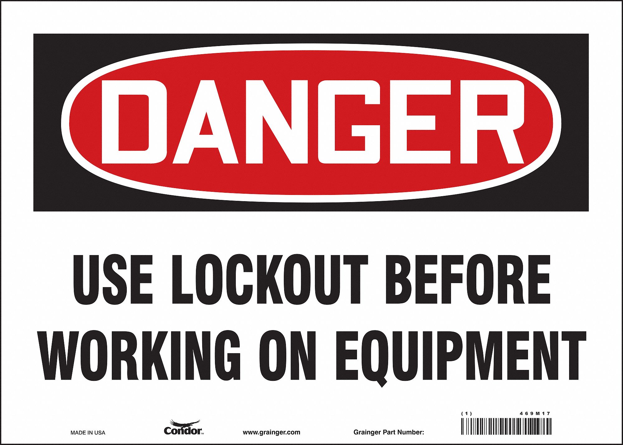 Safety Sign: Vinyl, Adhesive Sign Mounting, 10 in x 14 in Nominal Sign Size, Not Retroreflective