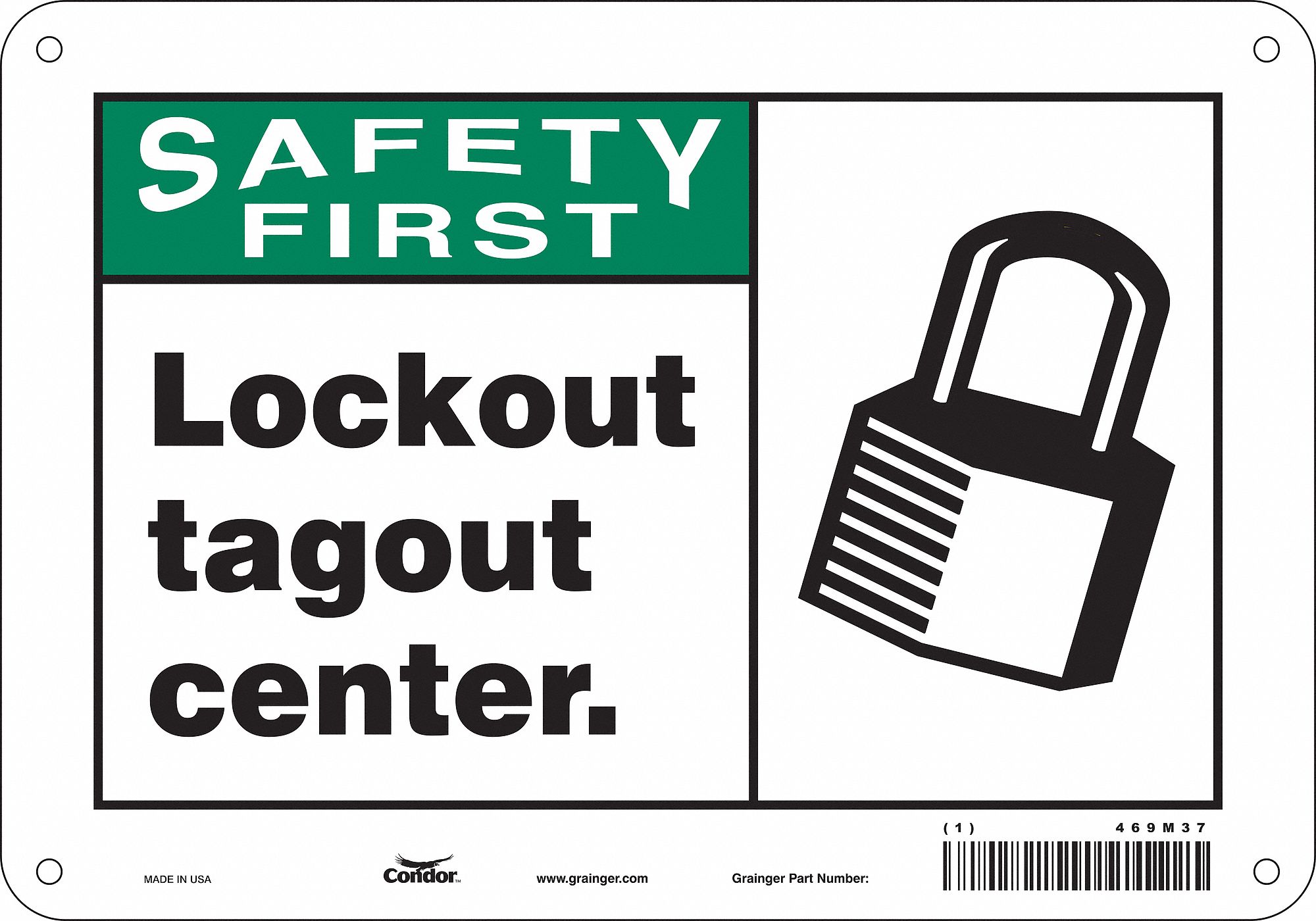 Safety Sign,7 in x 10 in,Aluminum