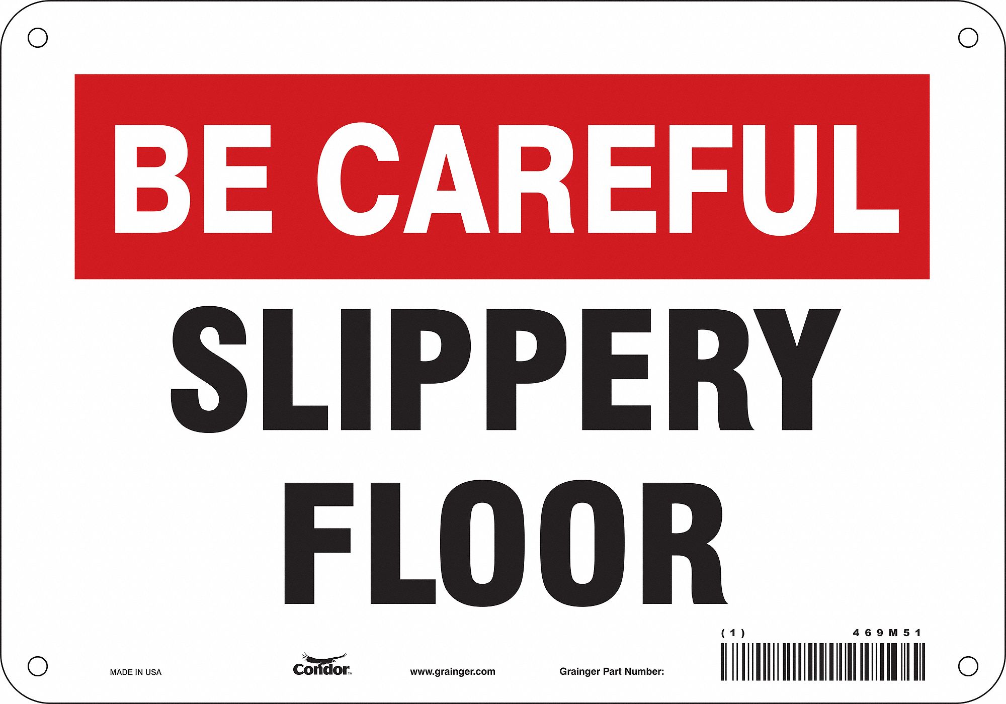 Safety Sign: Aluminum, Mounting Holes Sign Mounting, 7 in x 10 in Nominal Sign Size, 0.032 in Thick