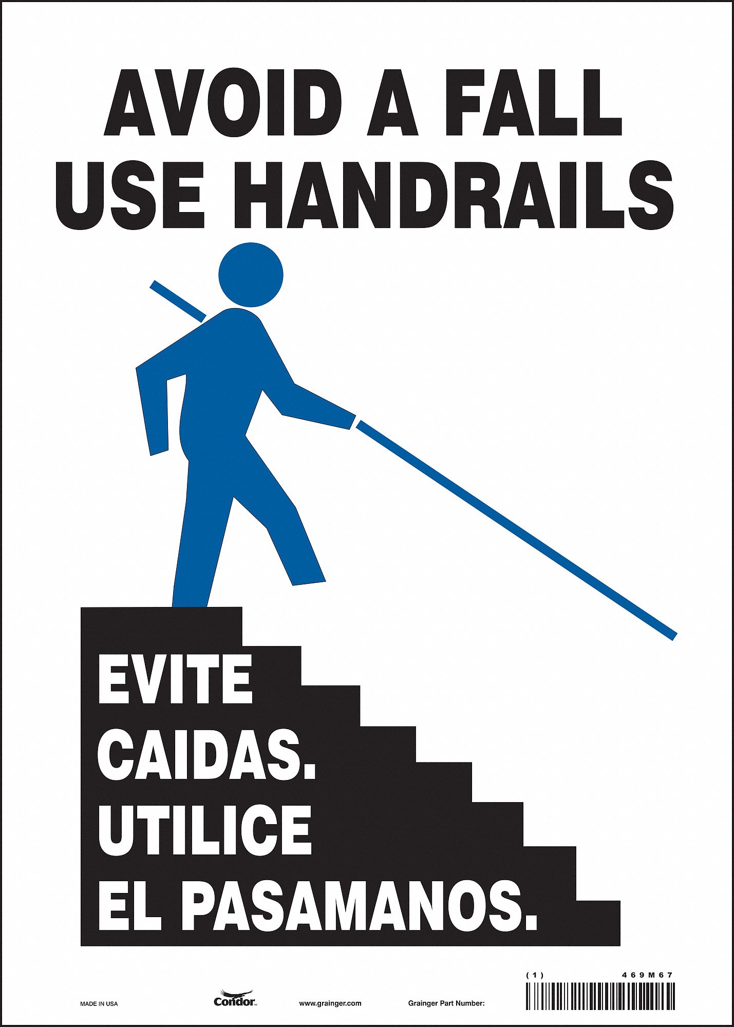 Safety Sign: Vinyl, Adhesive Sign Mounting, 14 in x 10 in Nominal Sign Size, Not Retroreflective