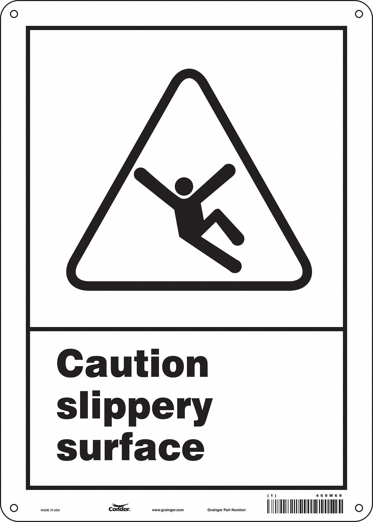 Safety Sign: Aluminum, Mounting Holes Sign Mounting, 14 in x 10 in Nominal Sign Size, 0.032 in Thick