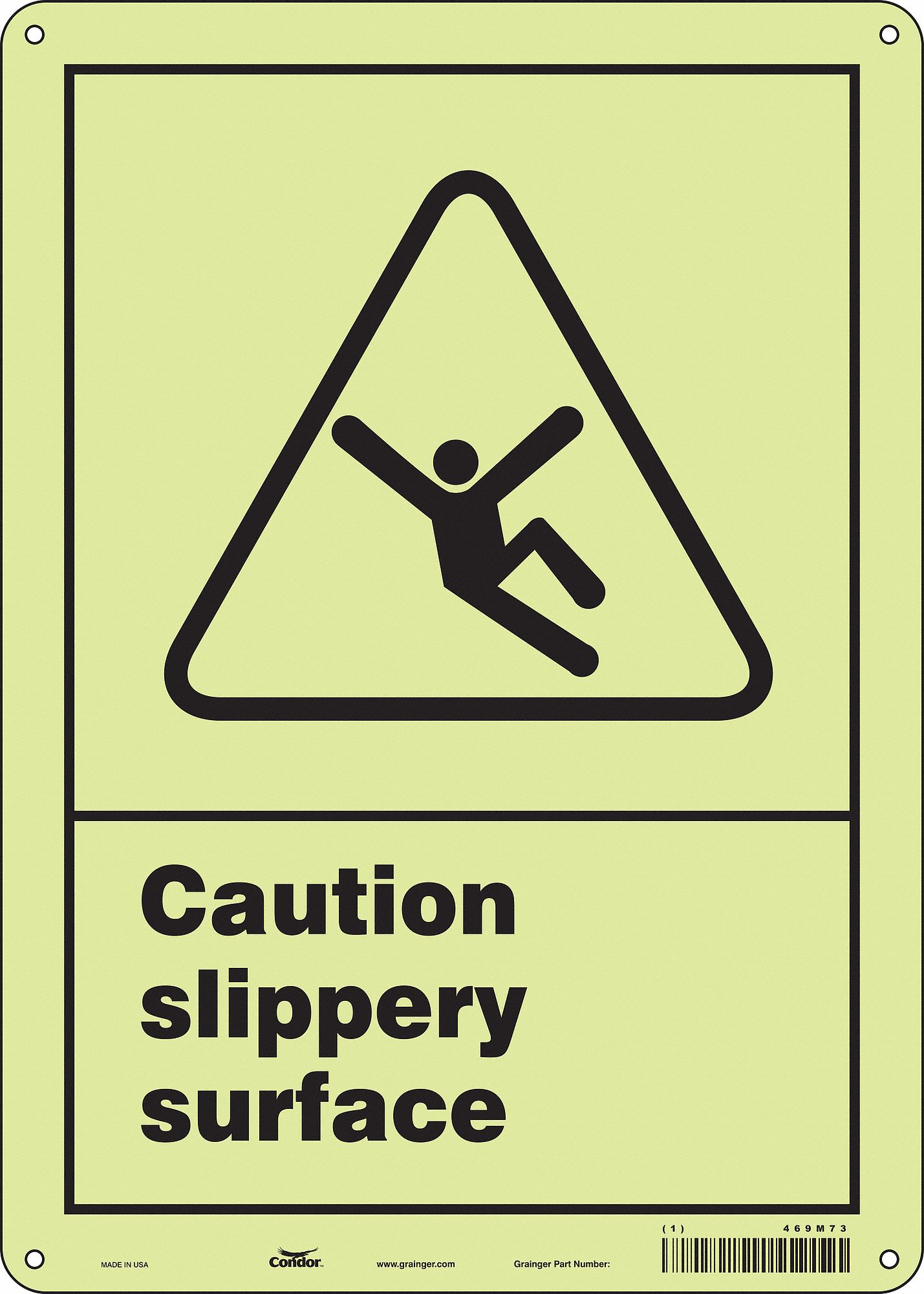 Safety Sign: Polyethylene, Mounting Holes Sign Mounting, 14 in x 10 in Nominal Sign Size, No Header