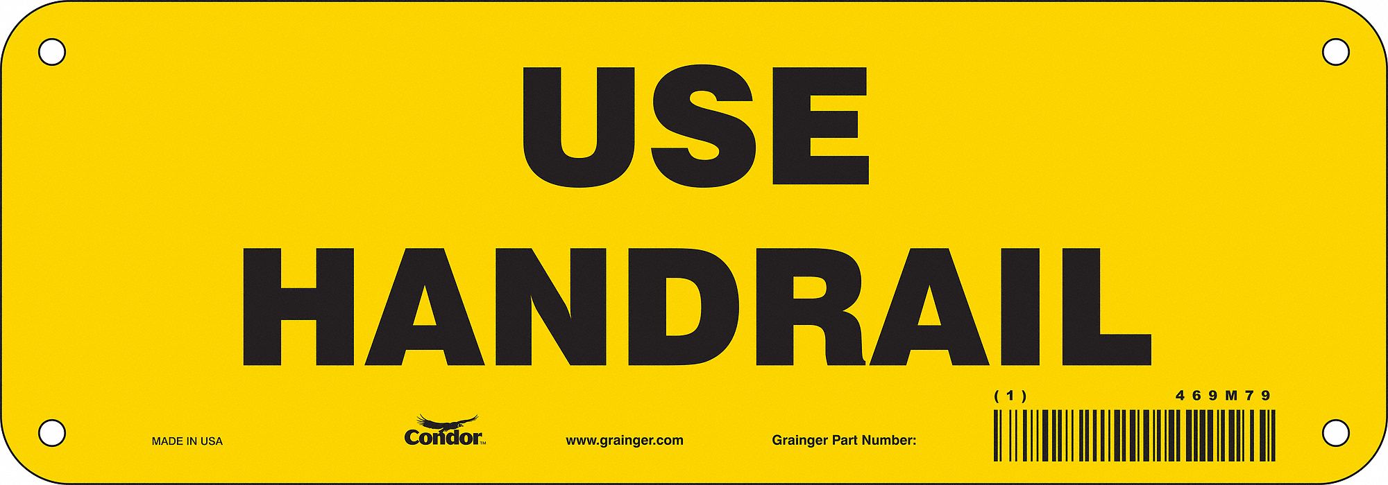 Safety Sign, 3.5in x 10in, Polyethylene