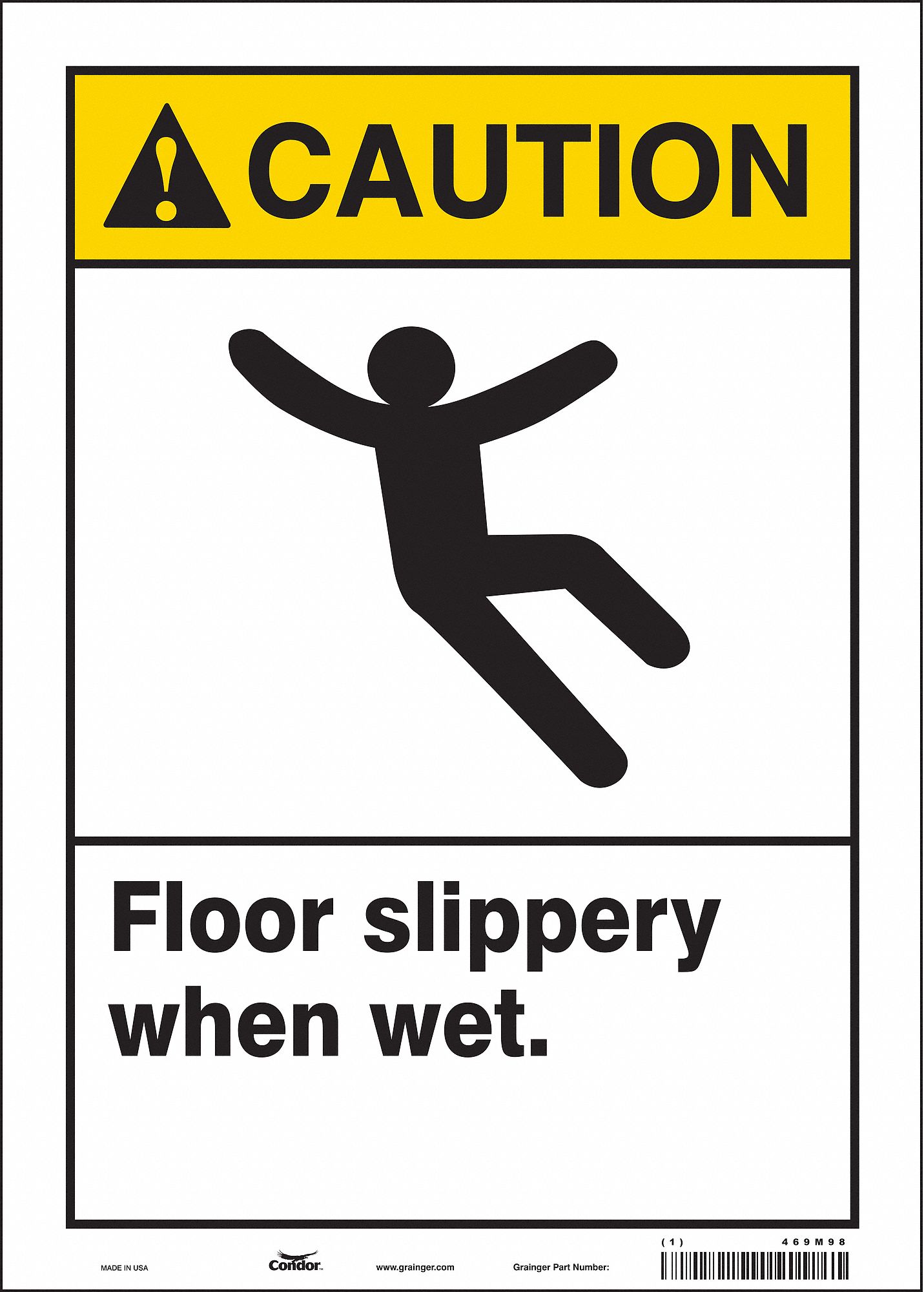 Safety Sign: Vinyl, Adhesive Sign Mounting, 14 in x 10 in Nominal Sign Size, Not Retroreflective